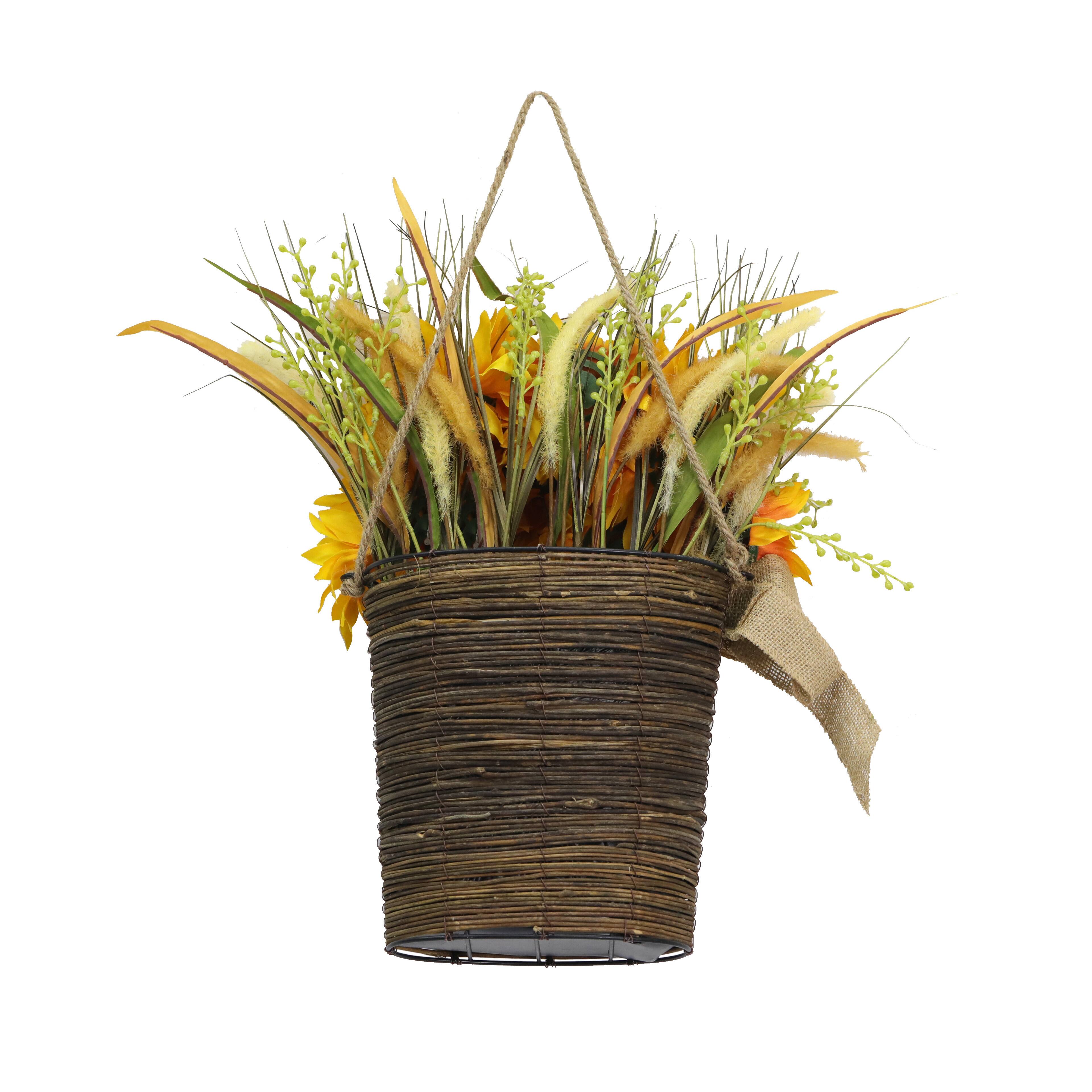18&#x22; Hanging Yellow Sunflower Basket by Ashland&#xAE;