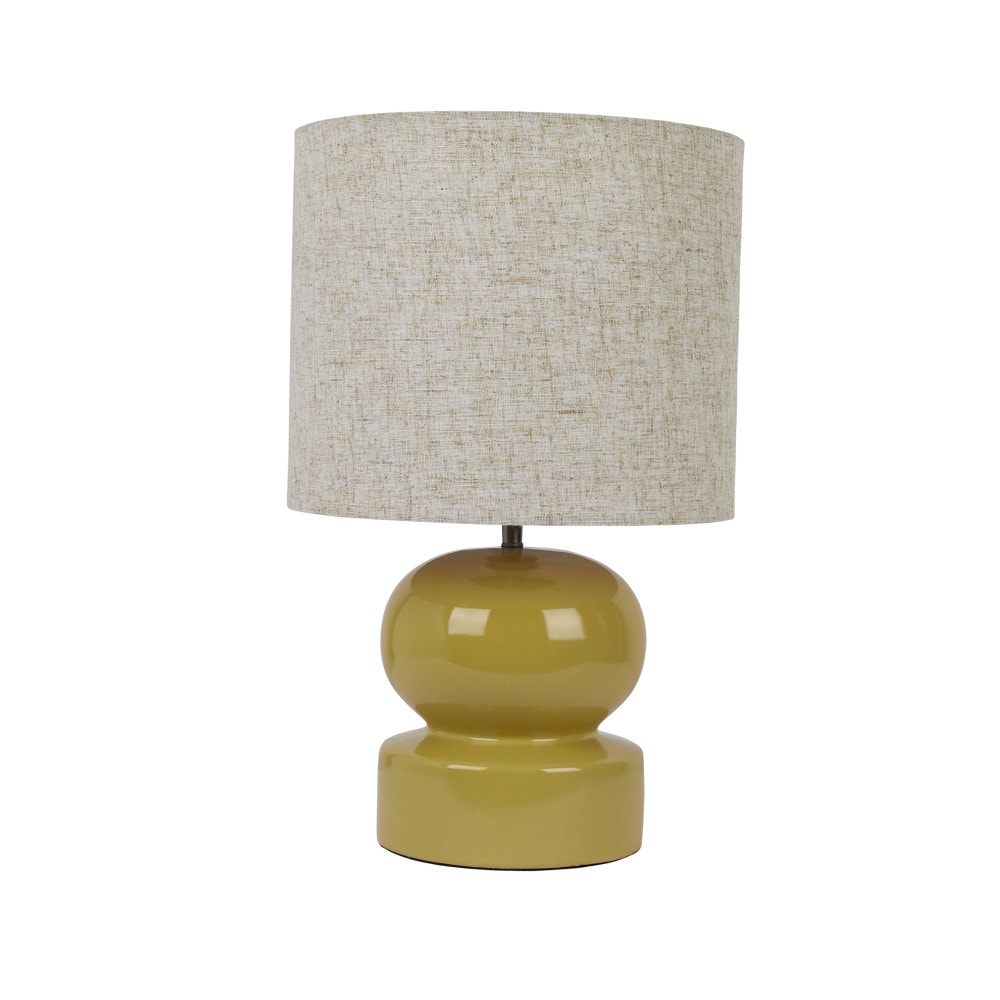 Hello Honey® 19" Green Modern Ceramic Table Lamp with Fabric Shade