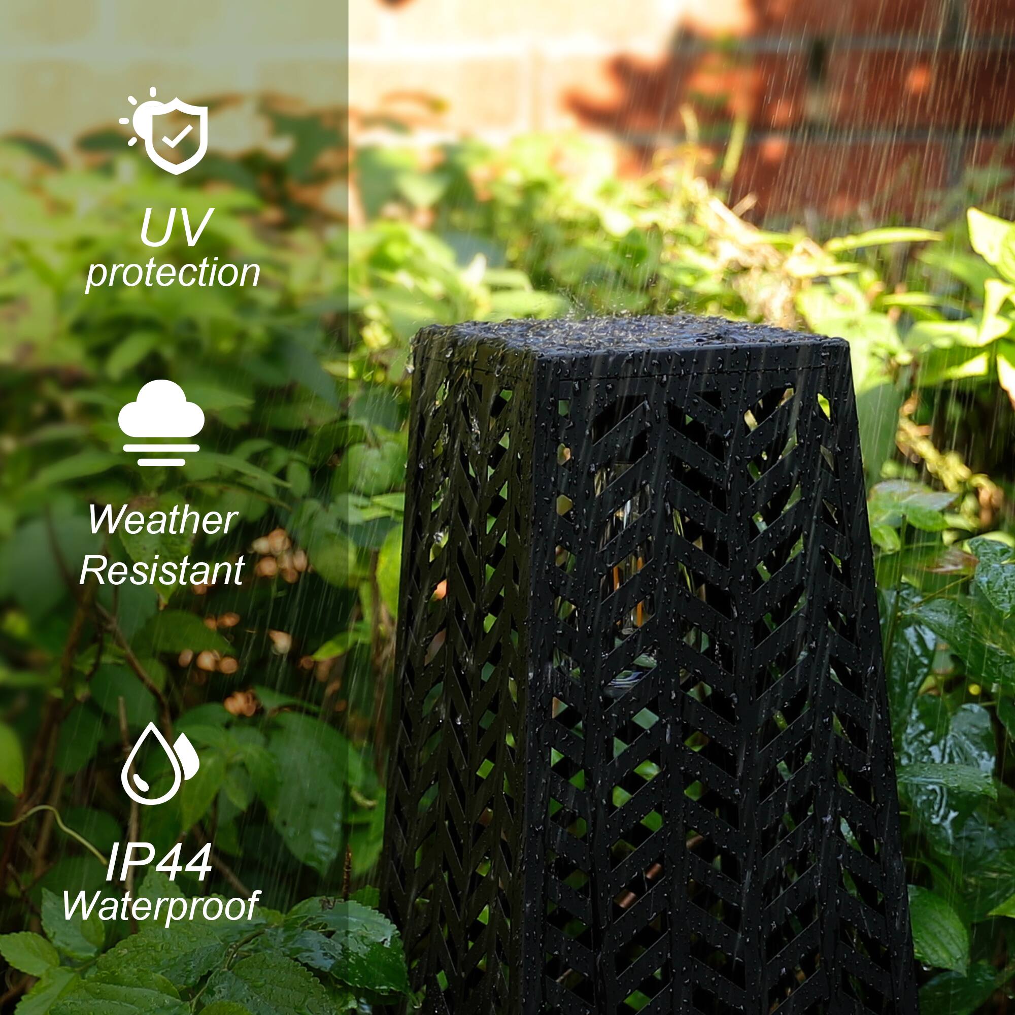 Glitzhome&#xAE; 21.5&#x22; Metal Geometric Solar Powered Floor Lantern