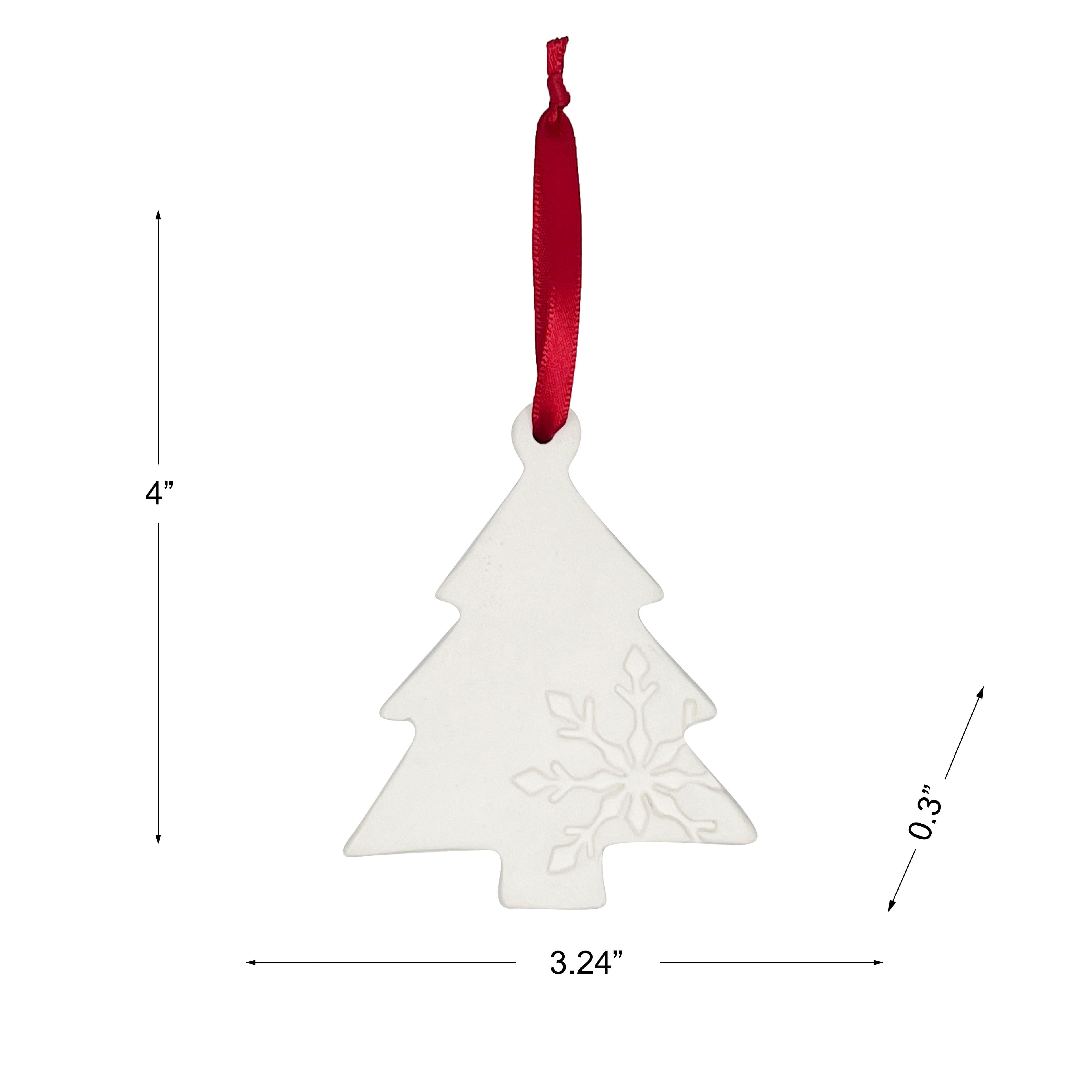 4&#x22; Snowflake Tree DIY Ceramic Ornament by Make Market&#xAE;