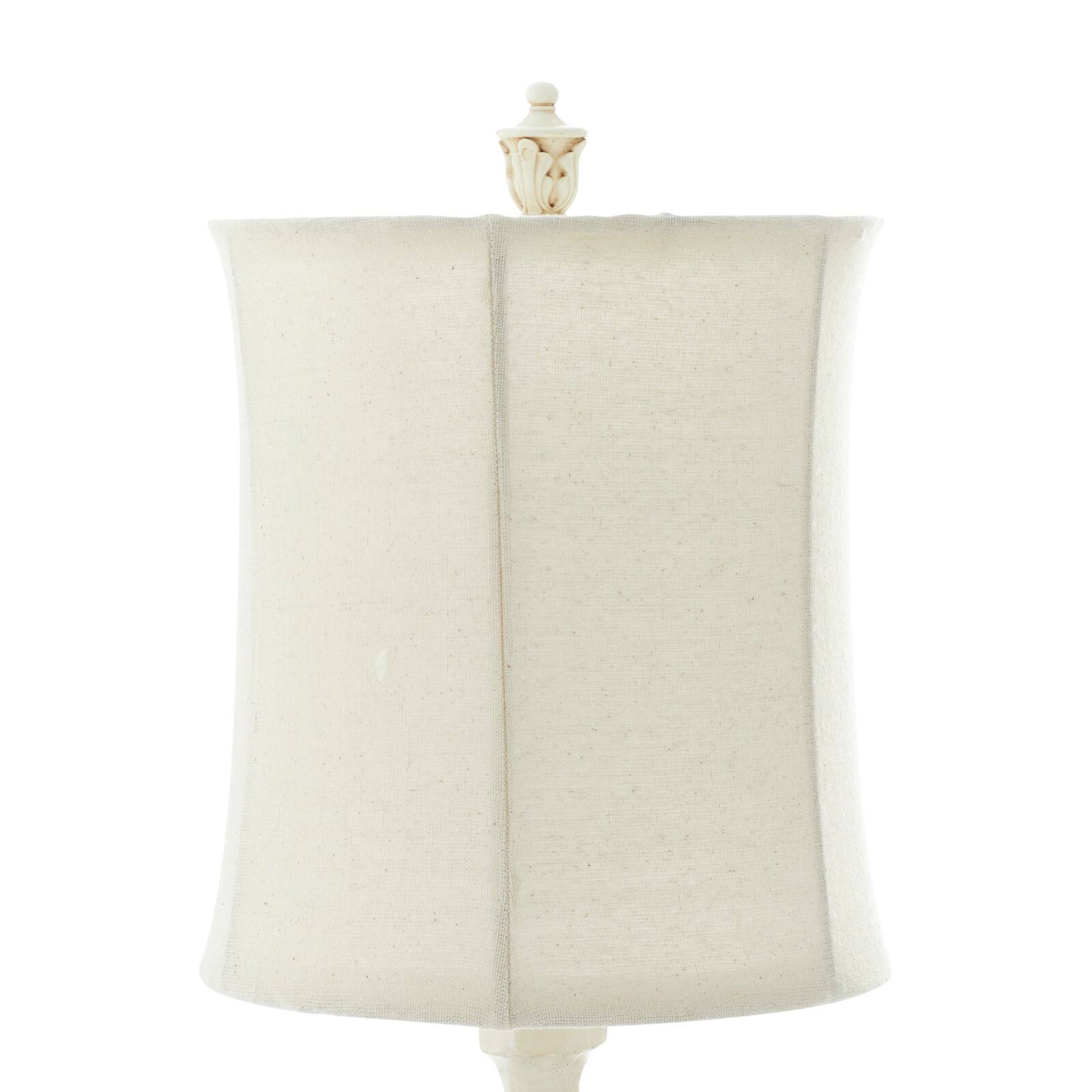 White Polystone Coastal Buffet Lamp 7" x 7" x 31"