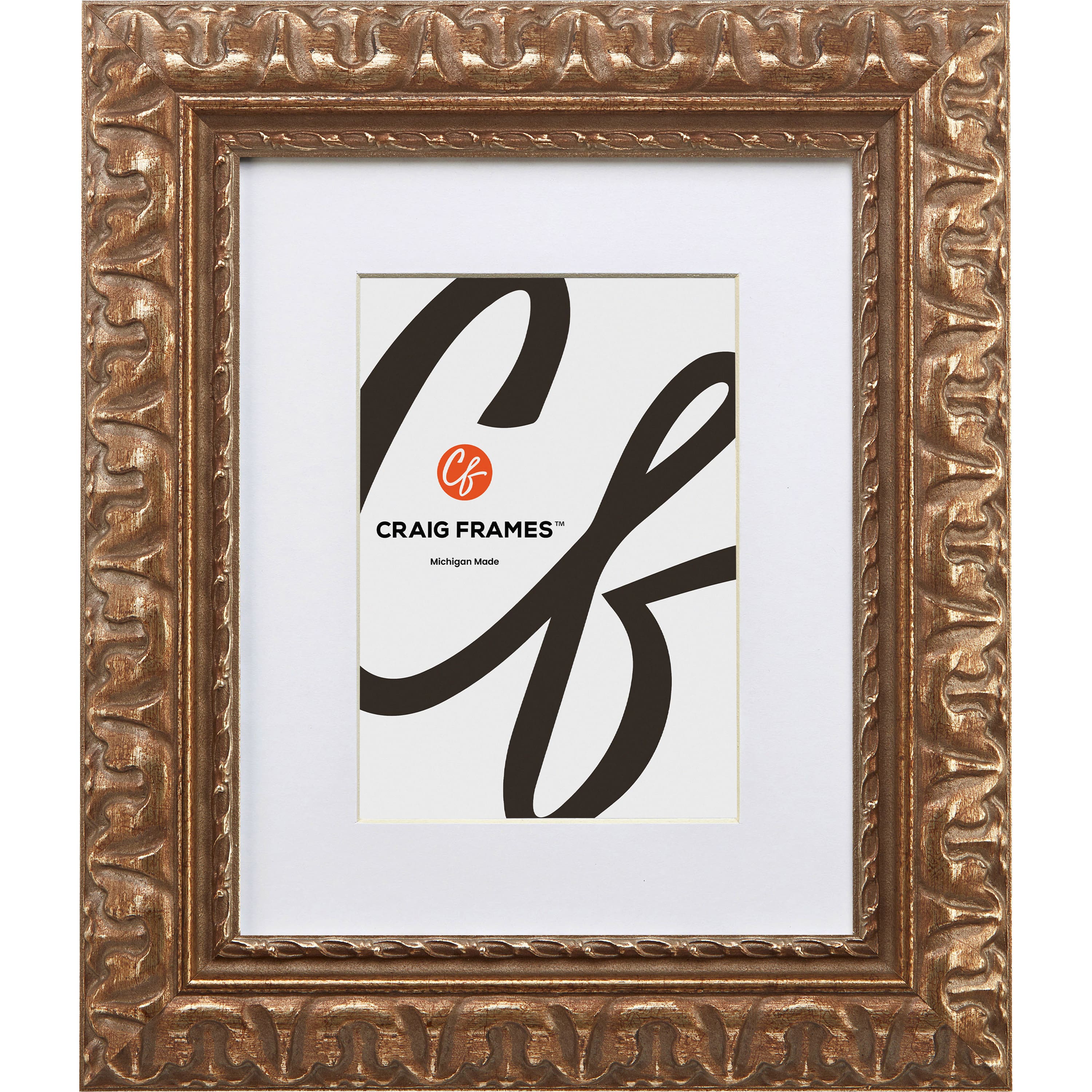 Craig Frames 4 Pack Bravada Ornate Bronze Picture Frame with Mat
