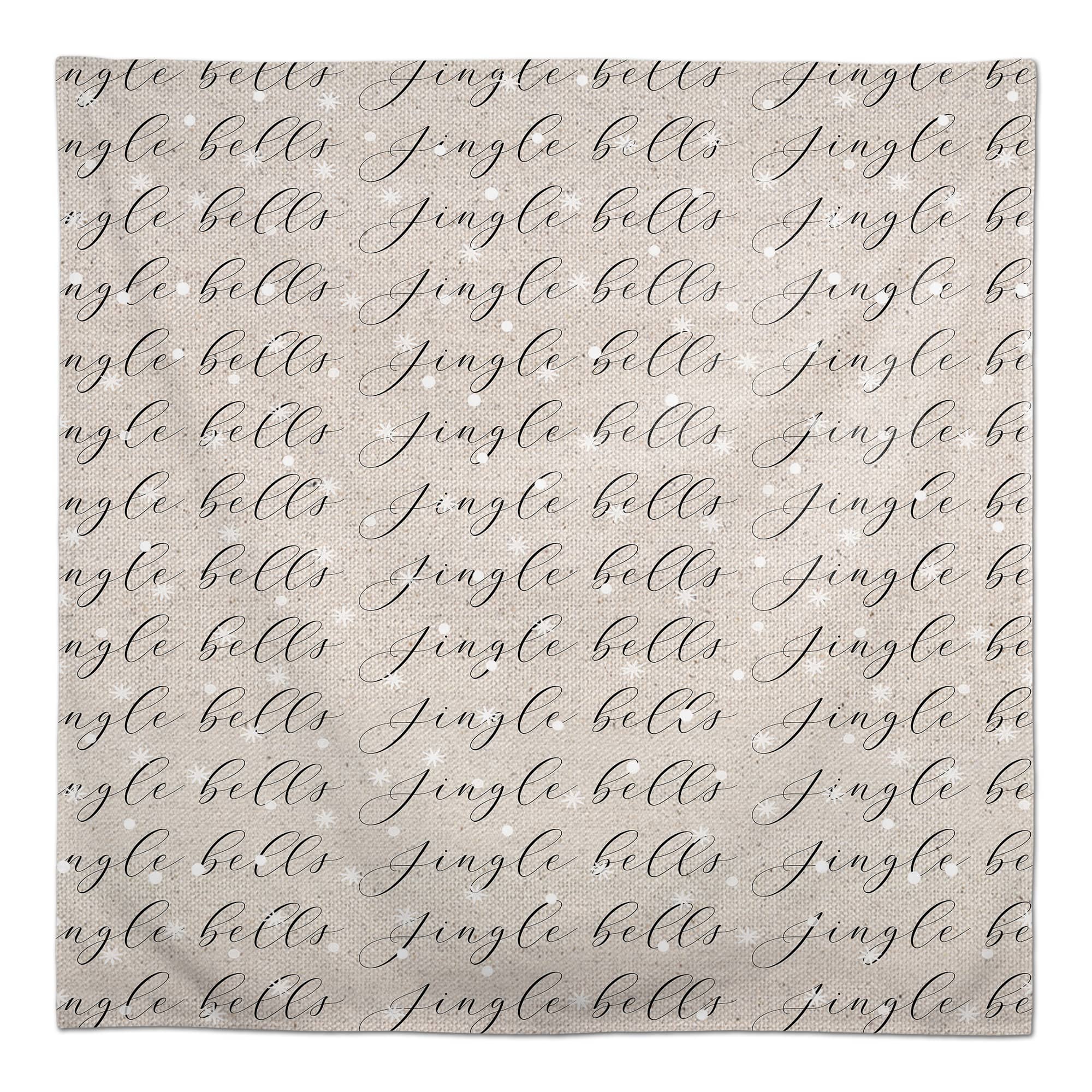 Jingle Bells Script 58" x 58" Tablecloth
