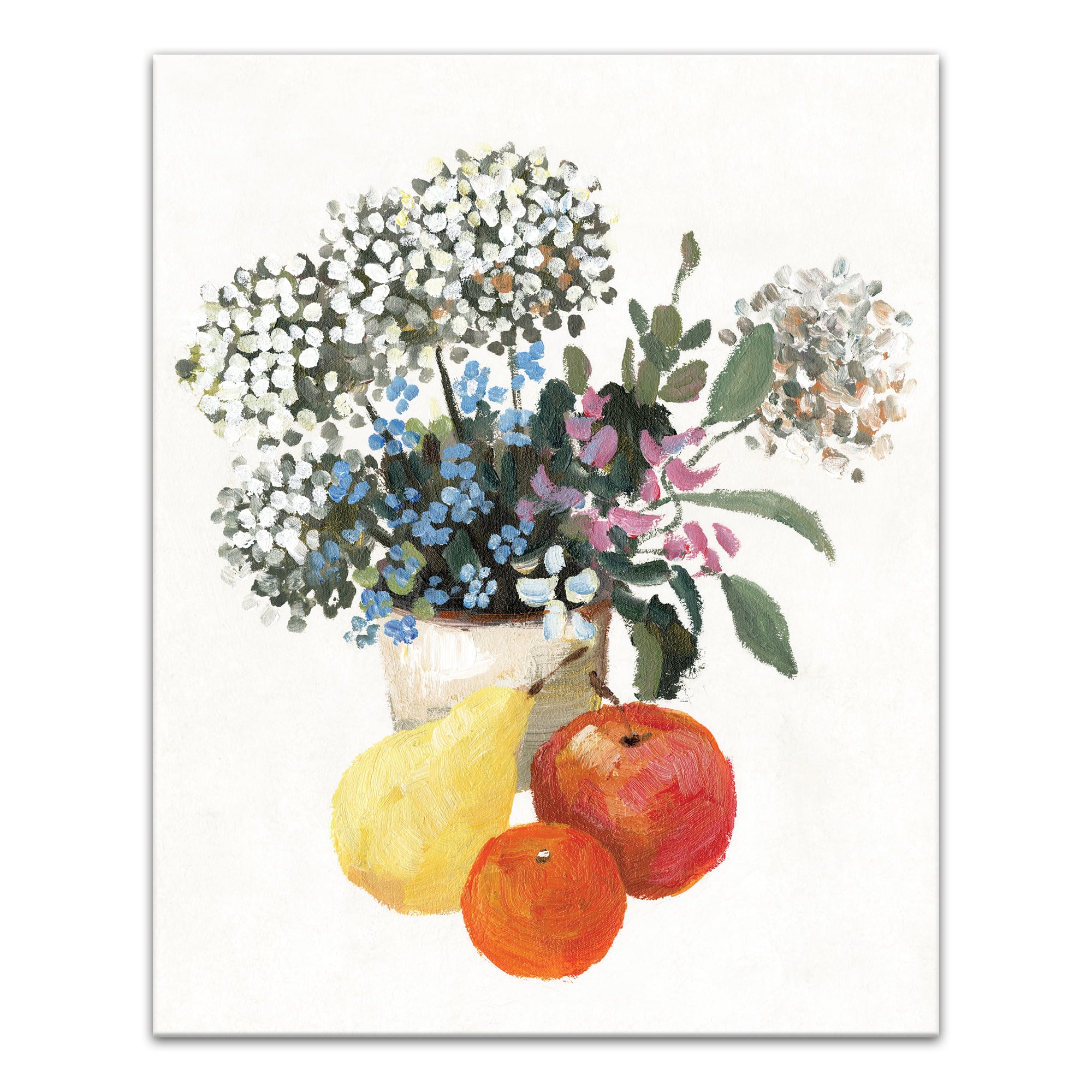 Fruit and Flower Still Life 16" x 20" Canvas Wall Art