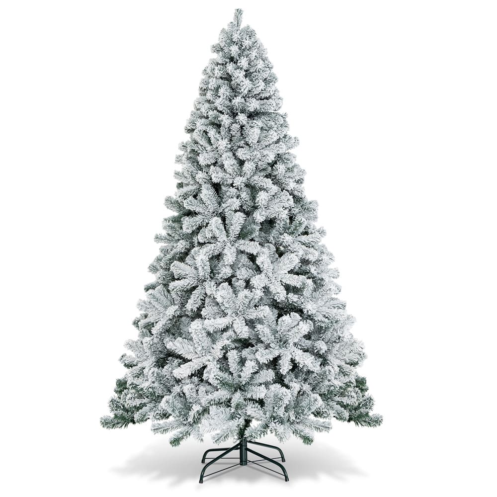 Costway 7.5ft. Unlit Snow Flocked Artificial Christmas Tree