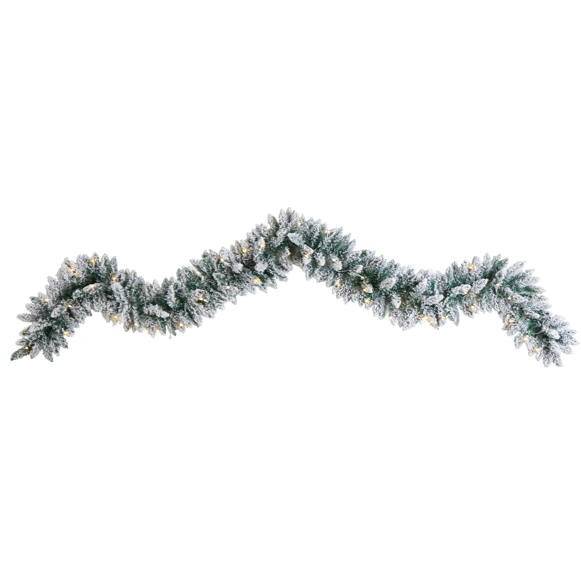 9ft. Pre-Lit LED Flocked Artificial Christmas Garland