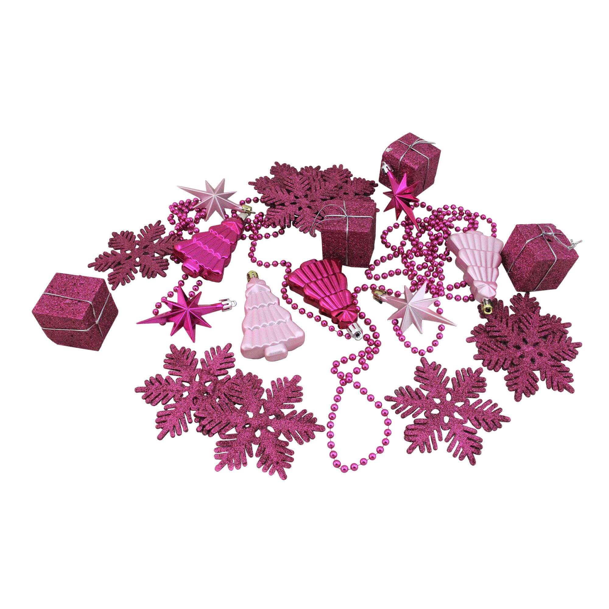 125ct. Bubblegum Pink Shatterproof 4-Finish Christmas Ornaments