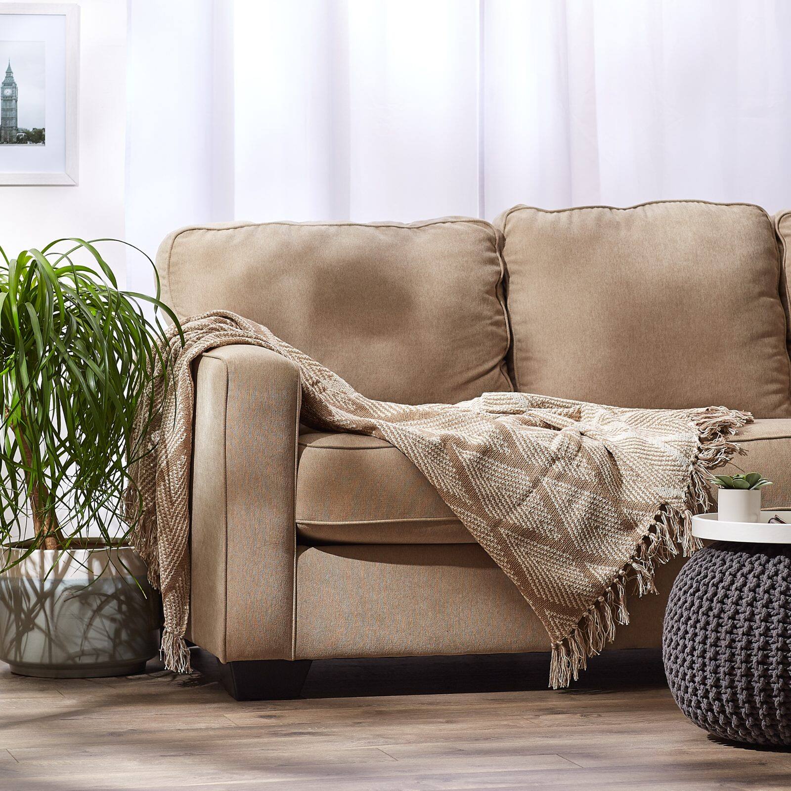 DII® Natural Tone Multi Diamond Throw