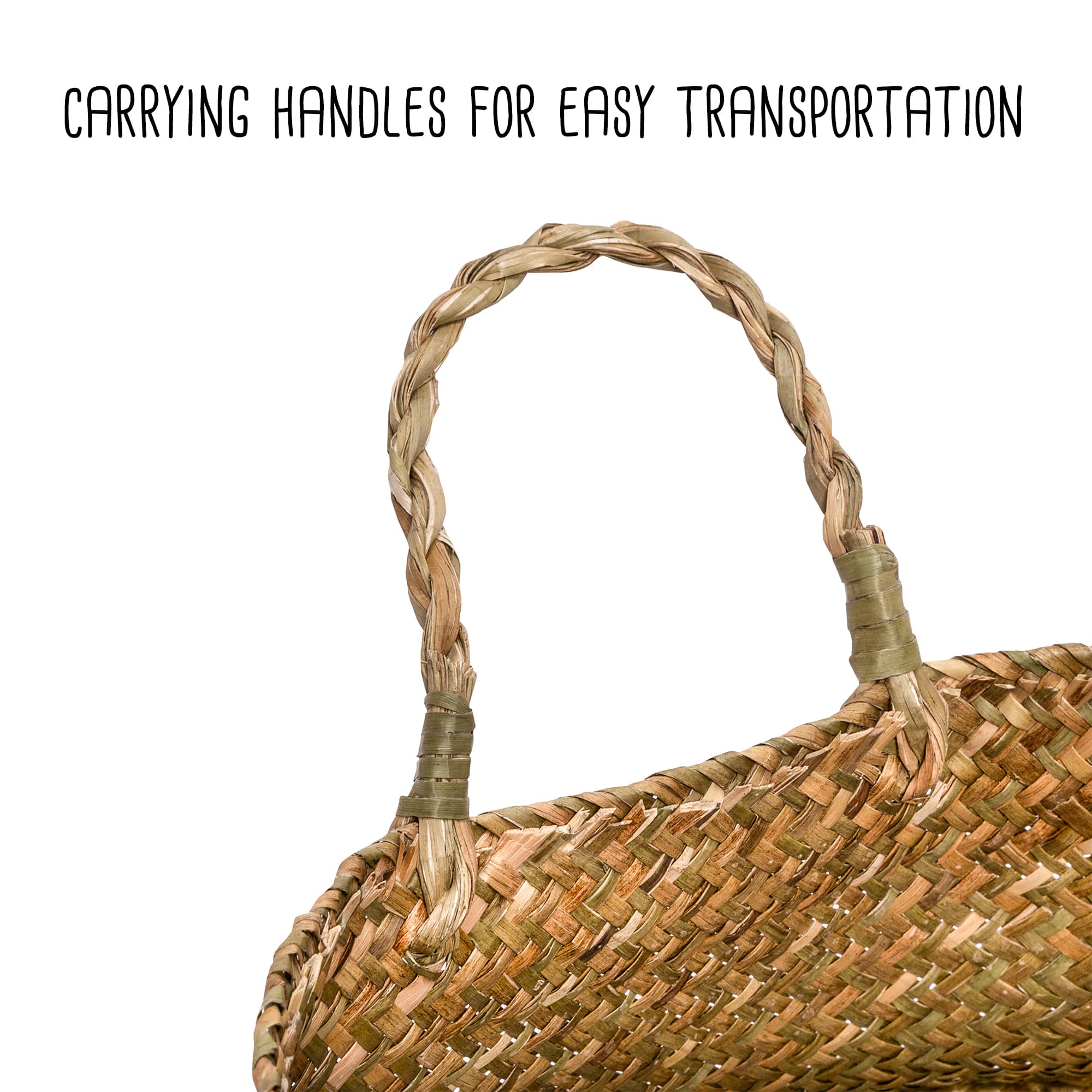 Honey Can Do Folding Seagrass Belly Baskets, 2ct.