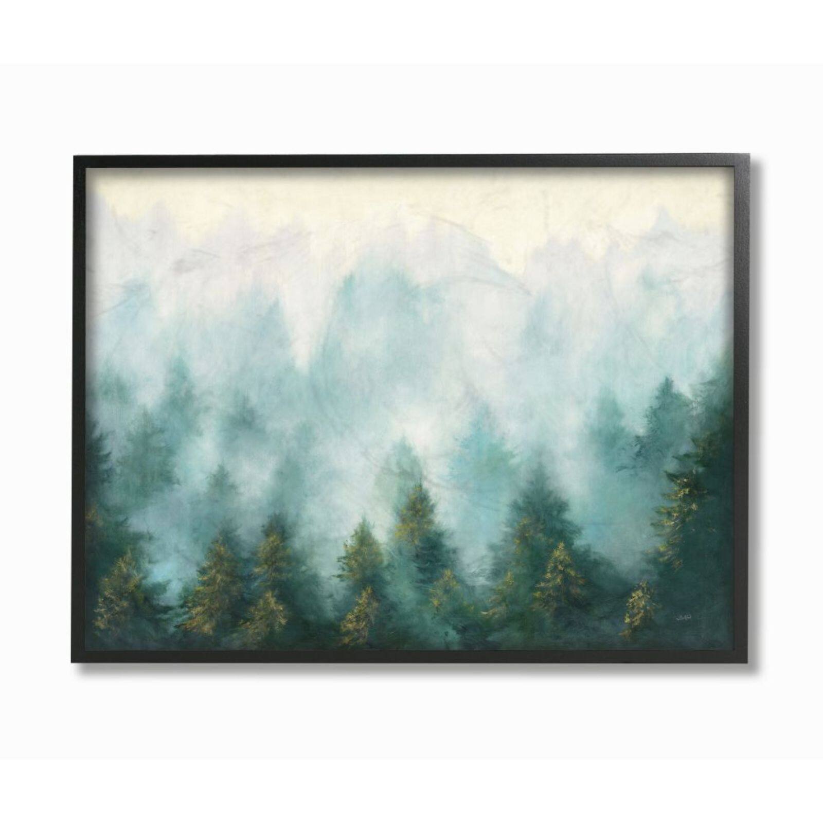 Stupell Industries Abstract Pine Forest Landscape with Mist Framed Wall Art
