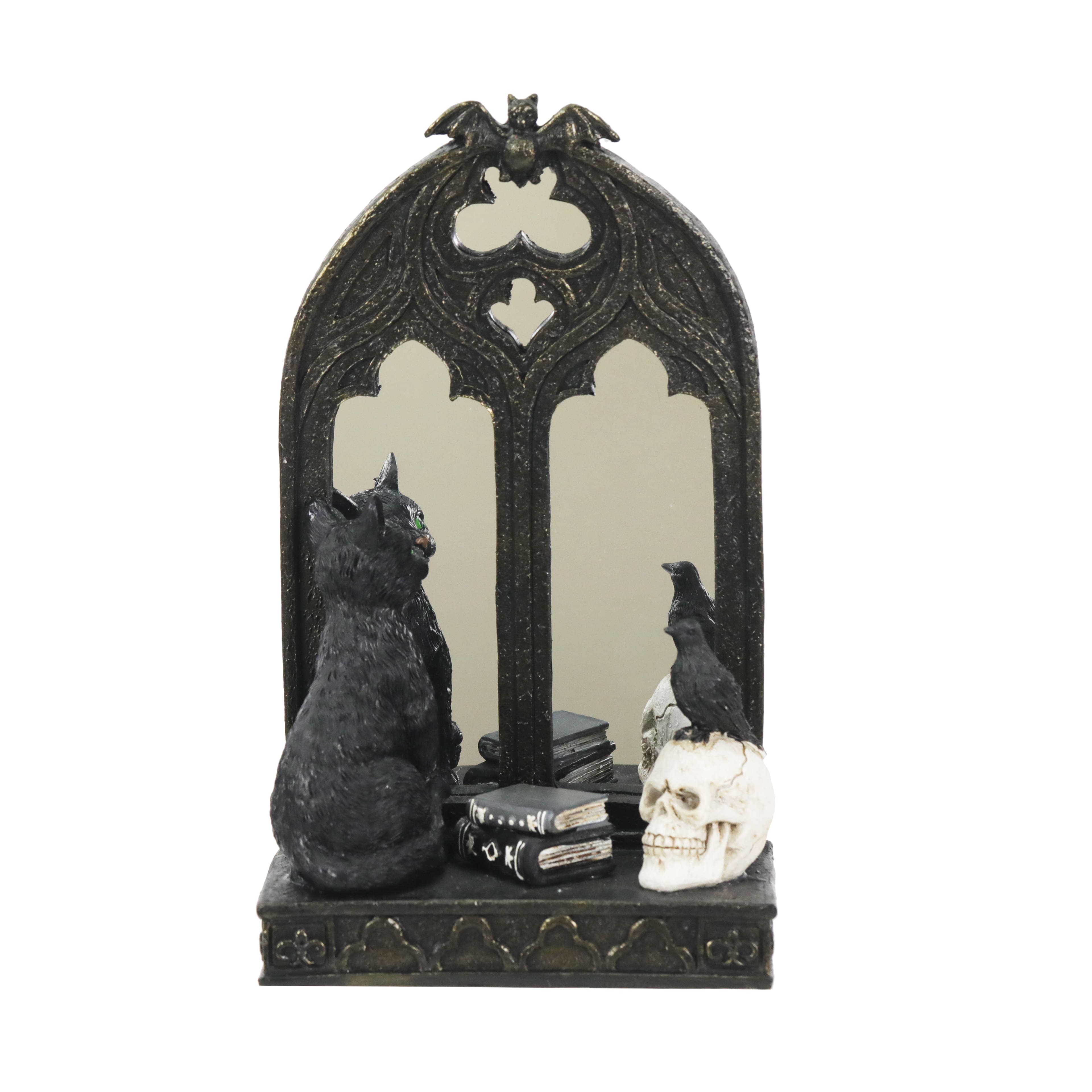 Midnight Moon Cat &#x26; Skull with Mirror Tabletop D&#xE9;cor by Ashland&#xAE;