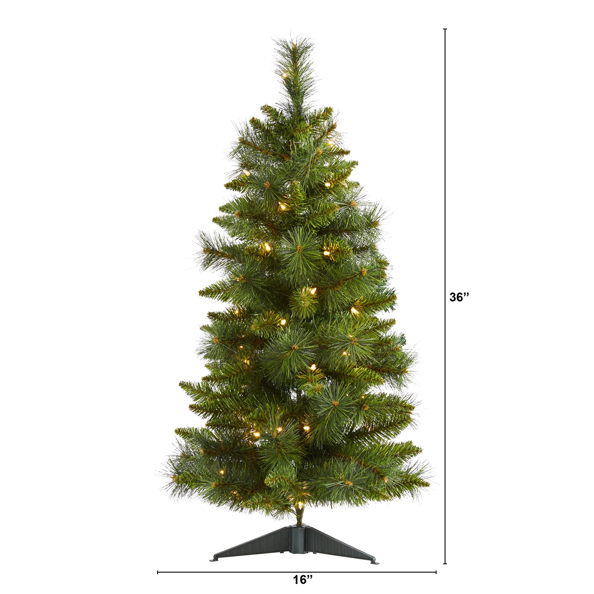 3ft. Pre-Lit New Haven Pine Artificial Christmas Tree, Warm White LED Lights