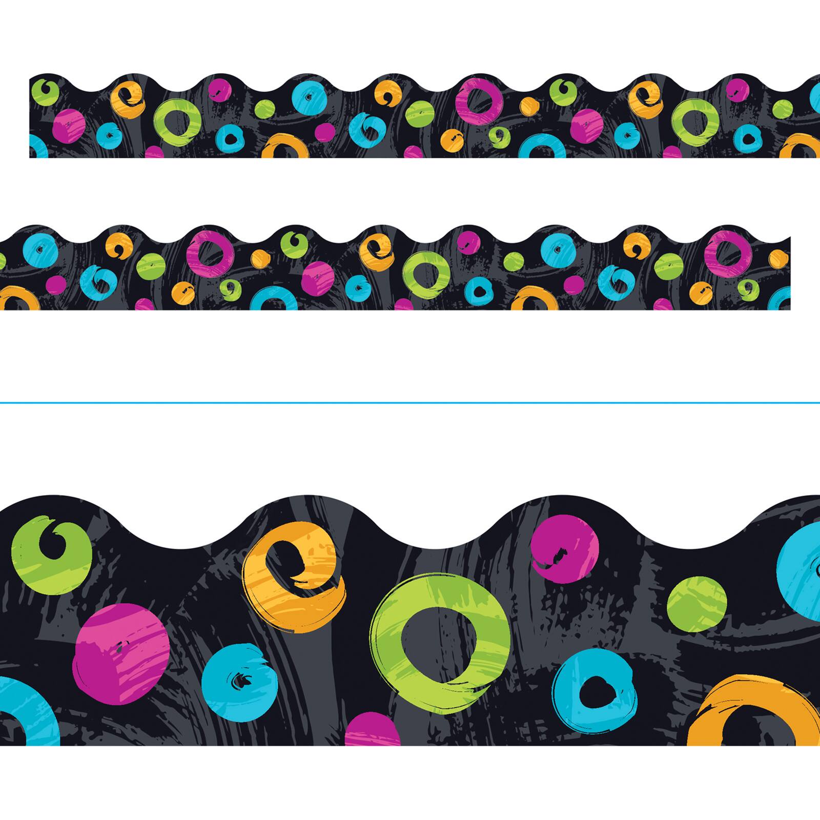Trend Enterprises® Color Harmony™ Terrific Trimmers® Swirl Dots on Black Border, 234ft.