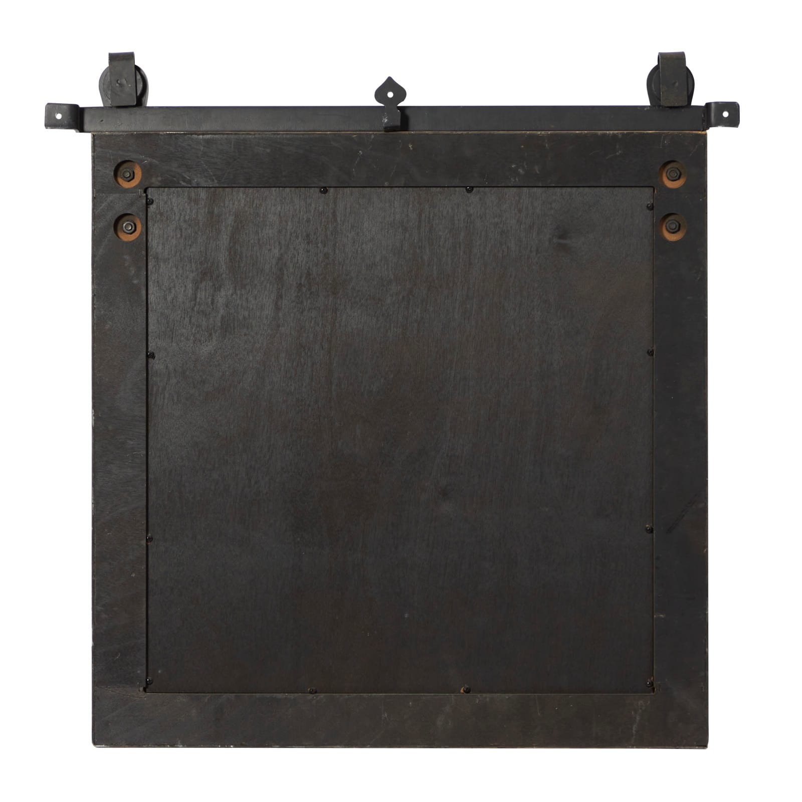 Brown Industrial Wood Wall Mirror