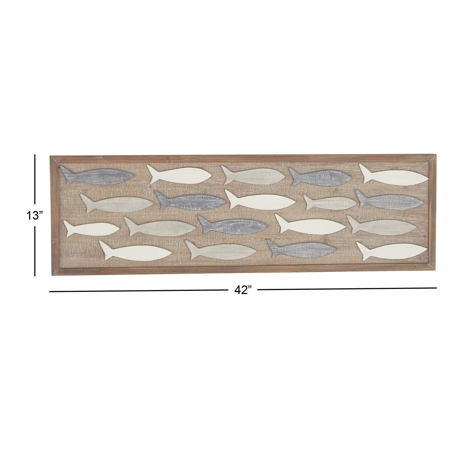 42" Gray Wood Coastal Wall Decor