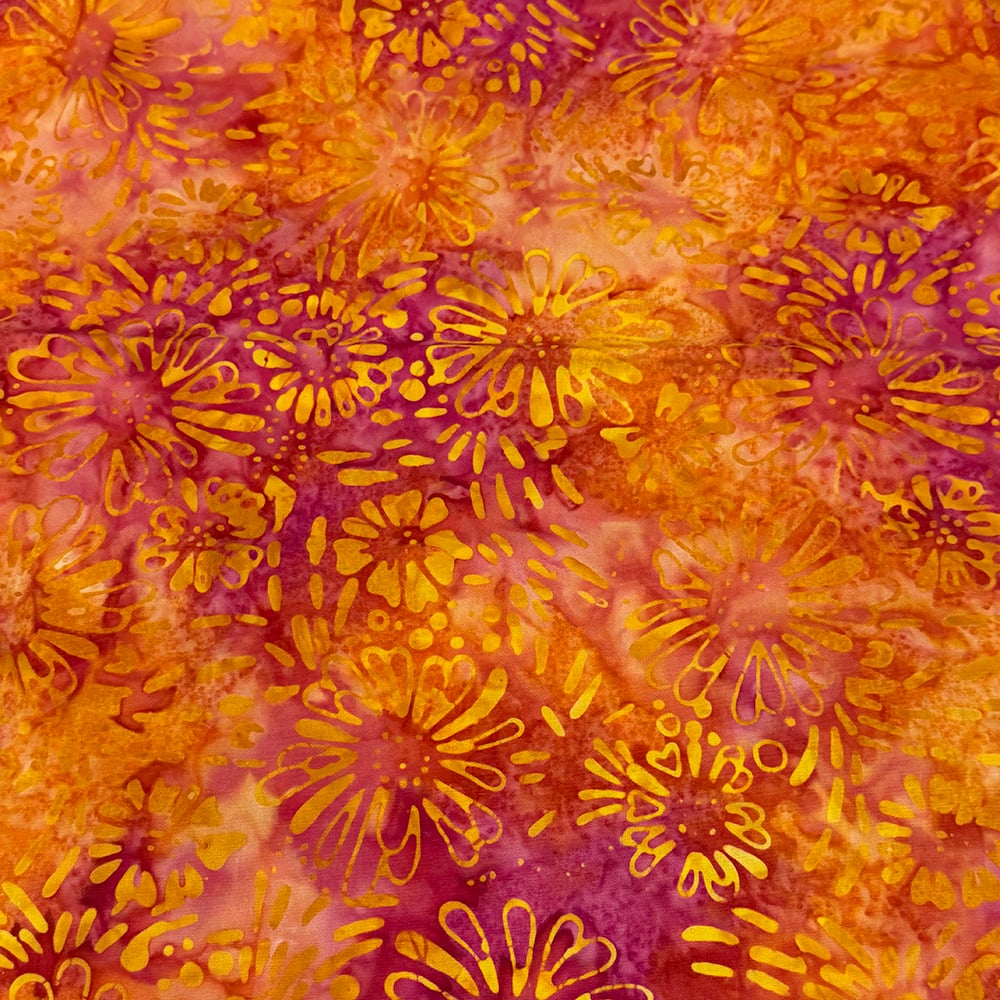 Feldman Premium Indonesian Batik Pink & Orange Tie Dye Cotton Fabric