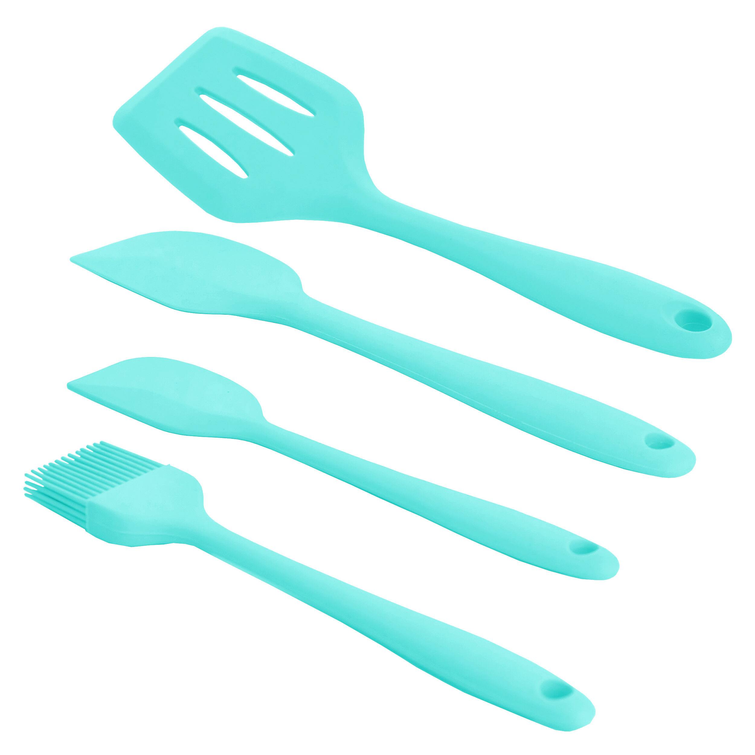 MegaChef Light Teal Silicone Cooking Utensils Set, 12ct.