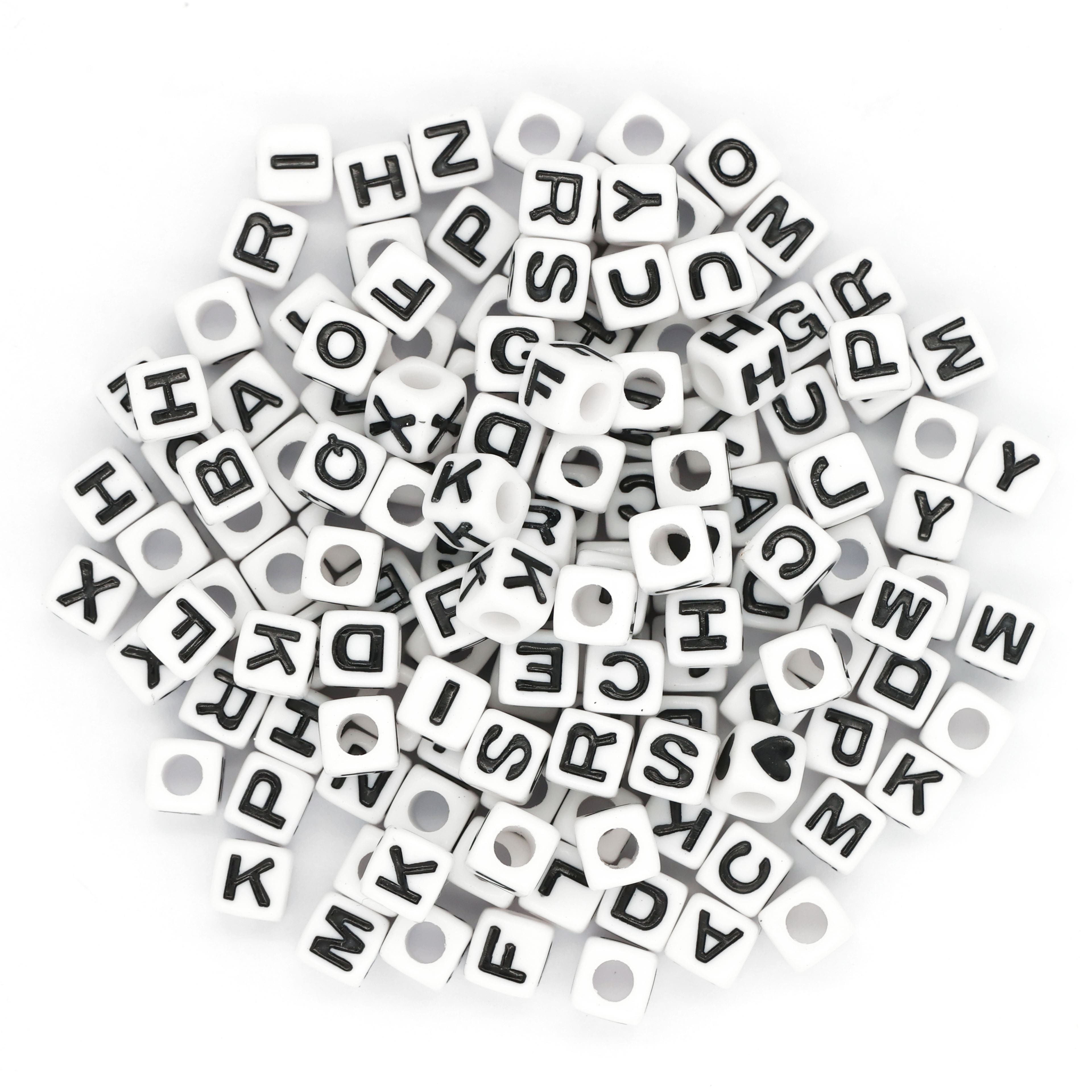 12 Packs: 340 ct. (4,080 total) Black & White Alphabet Beads by Creatology™, 6.5mm