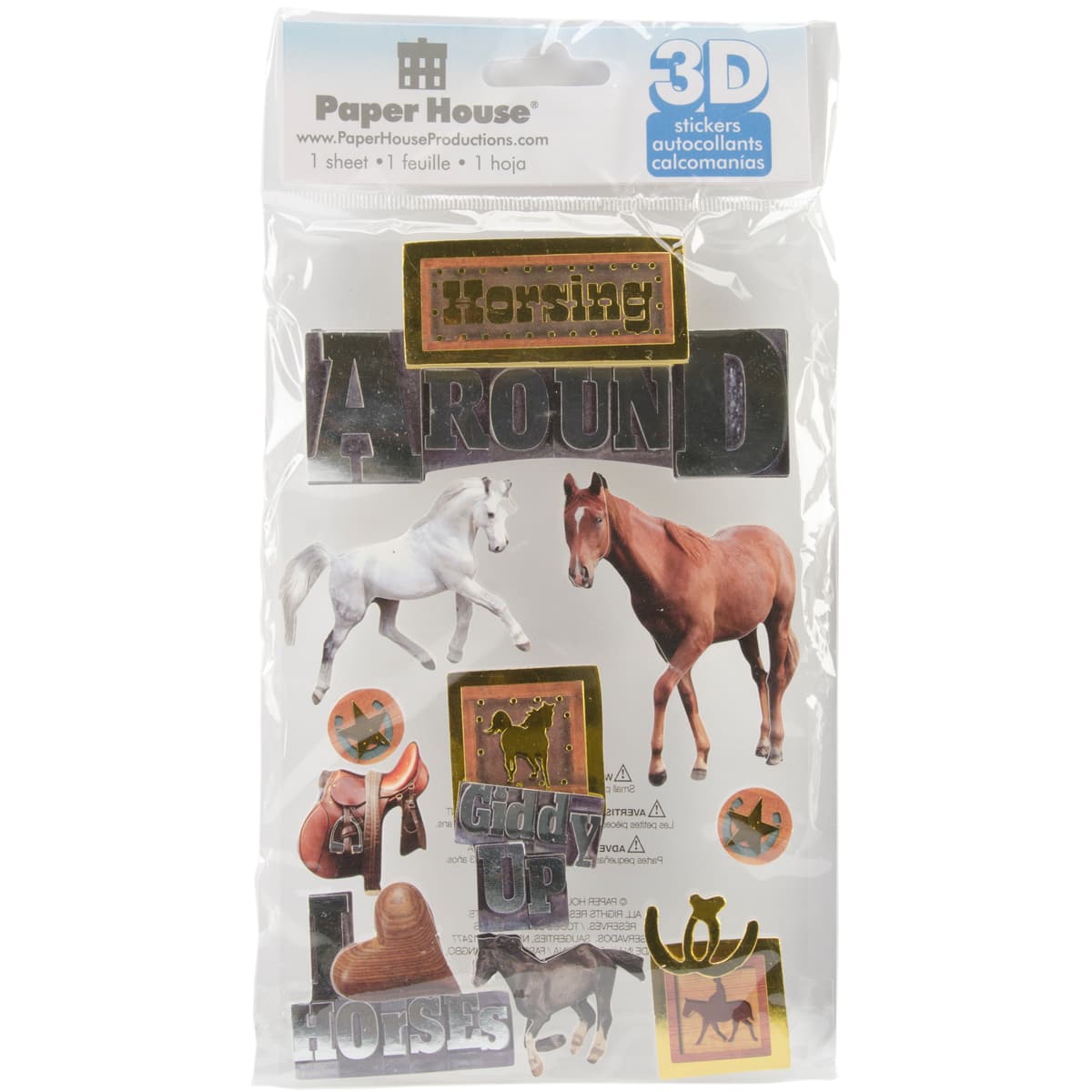 Paper House® Horsing Around 3D Stickers