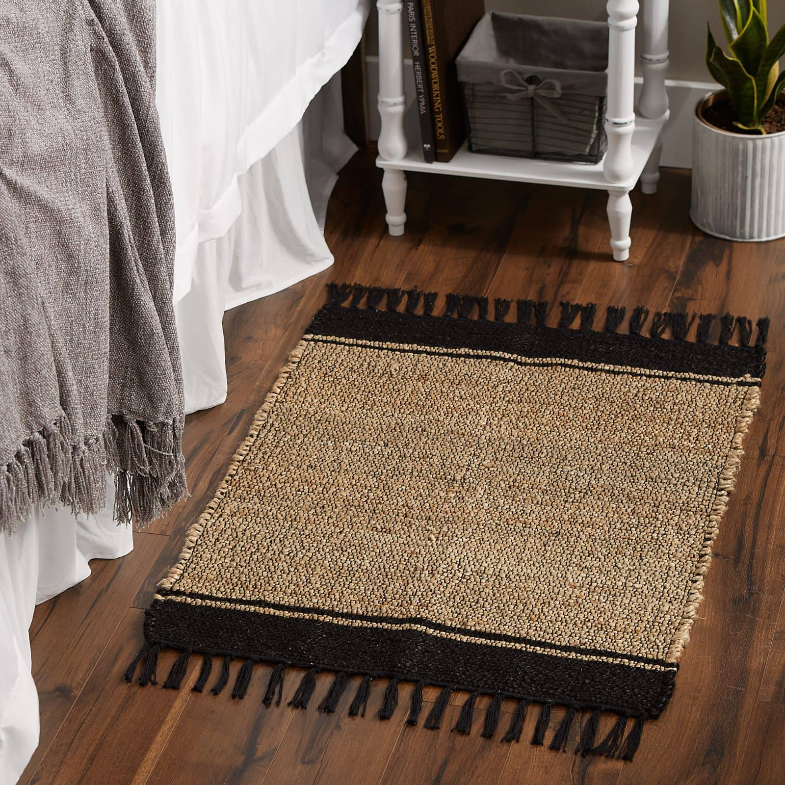 DII&#xAE; Black With Natural Jute Stripes Hand-Loomed Rug, 2ft. x 3ft.