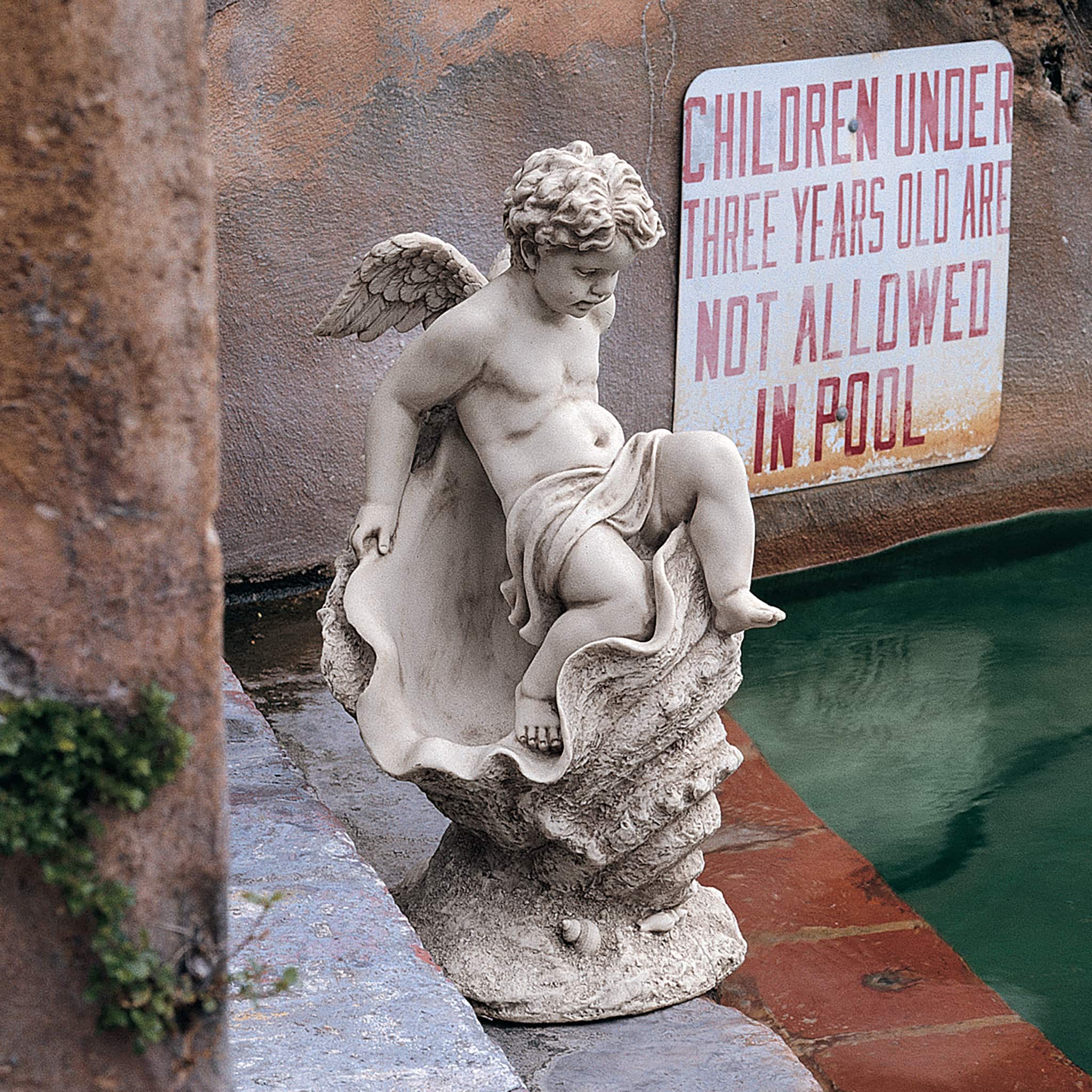 Design Toscano 23&#x22; Testing the Waters Cherub Sculpture