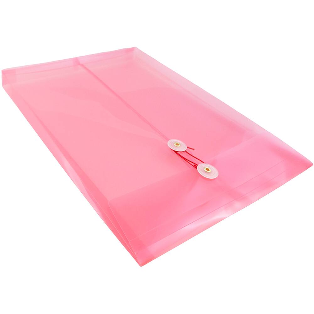 JAM Paper Legal Size Plastic Envelopes with Button & String Tie Closure, 12ct.