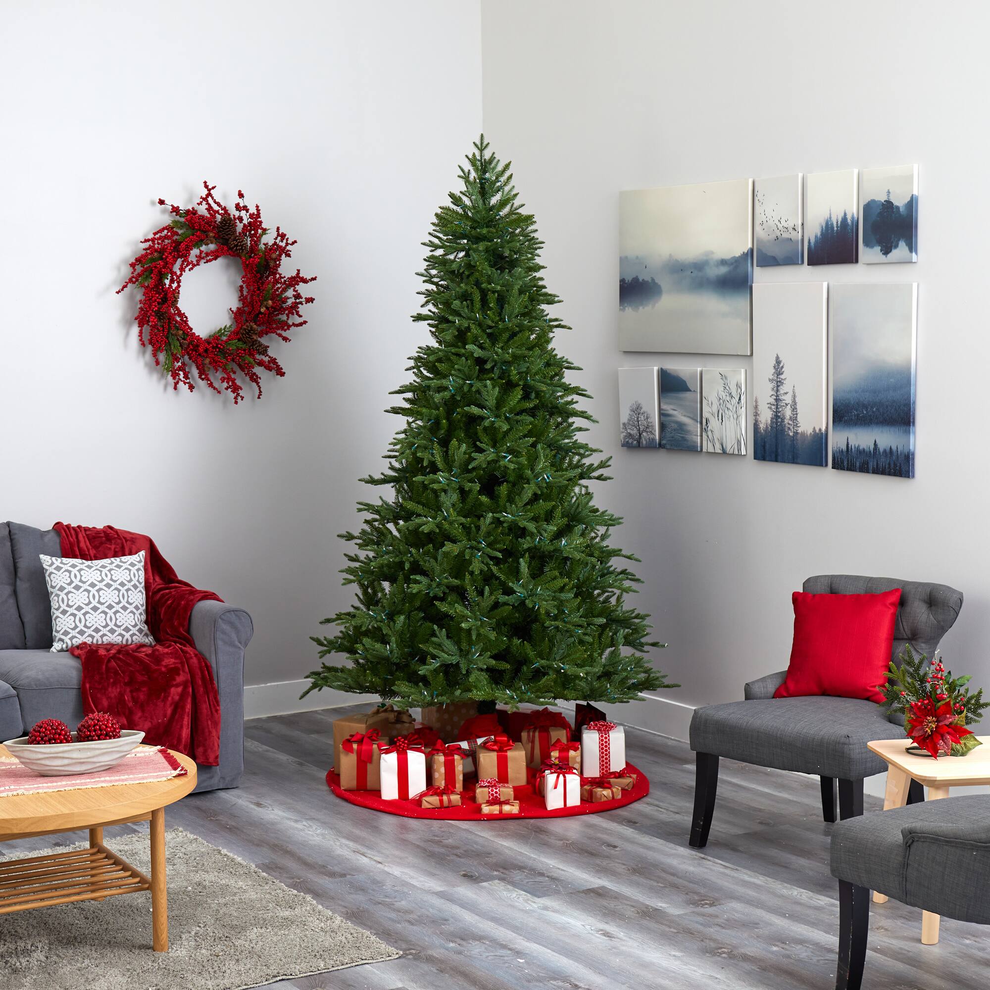 7.5ft. Pre-Lit Cambridge Fir Artificial Christmas Tree, Clear LED Lights