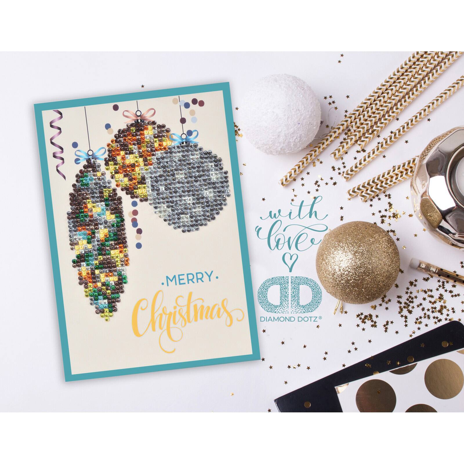 Diamond Dotz&#xAE; Merry Christmas Baubles Antique Diamond Painting Kit