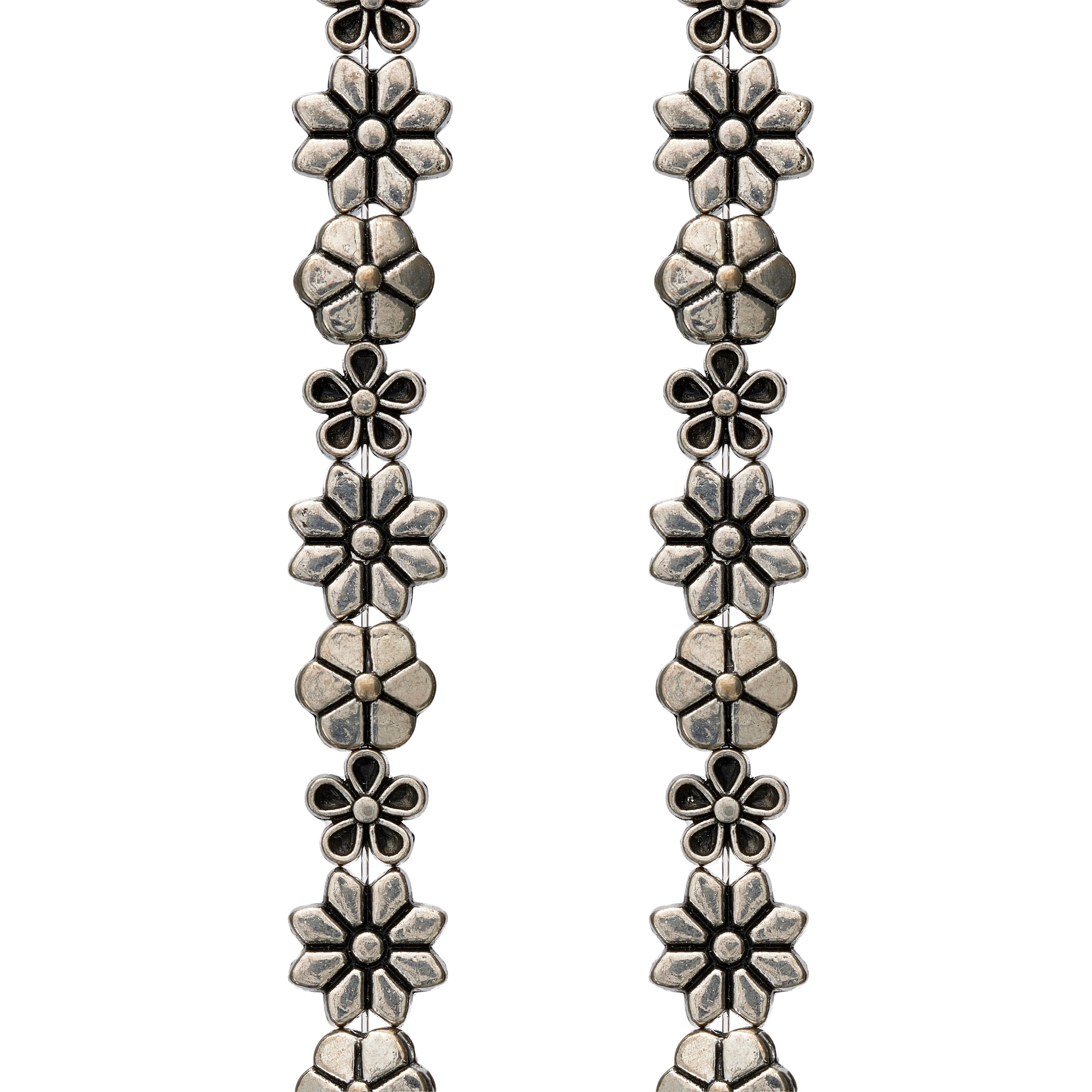 Silver Metal Flower Beads by Bead Landing™