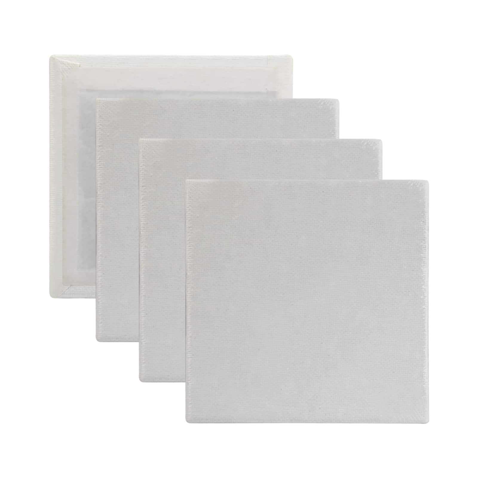SL crafts Black Mini Stretched Canvas 4x4 Inch (1 Pack of 6 Mini Canvases)
