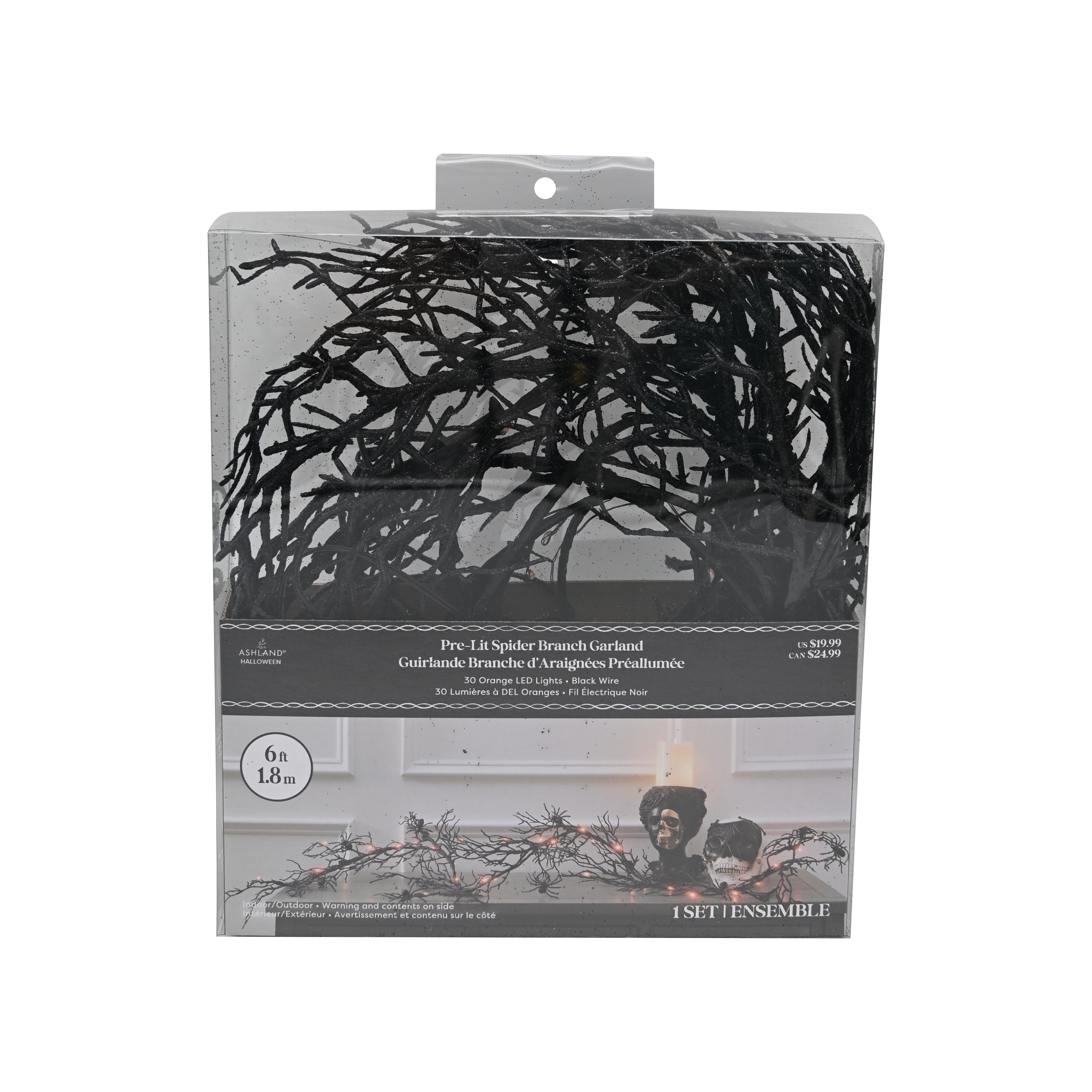 6ft. Orange LED Lighted Branch String Lights with Spiders by Ashland&#xAE;