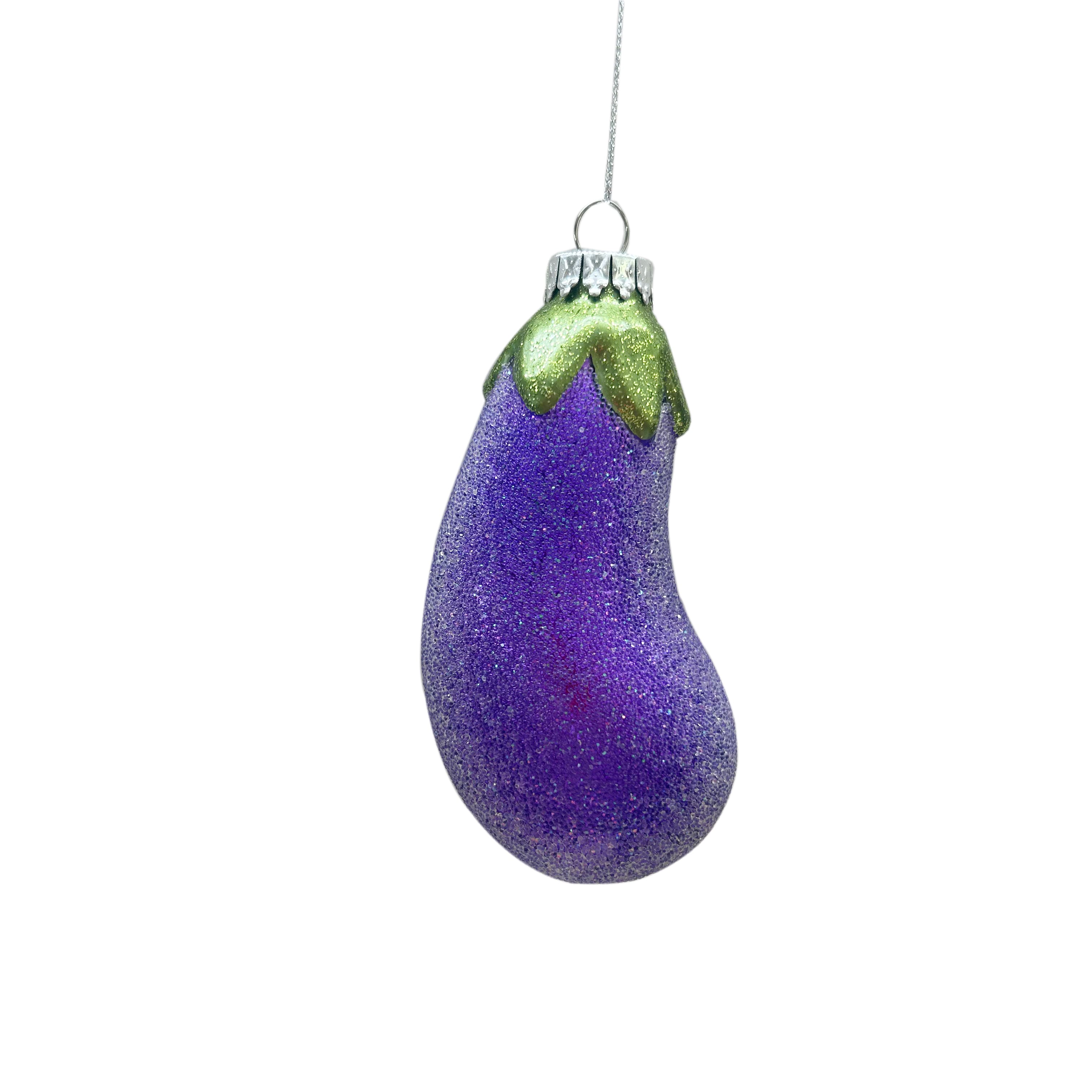 4&#x22; Eggplant Glass Ornament by Ashland&#xAE;