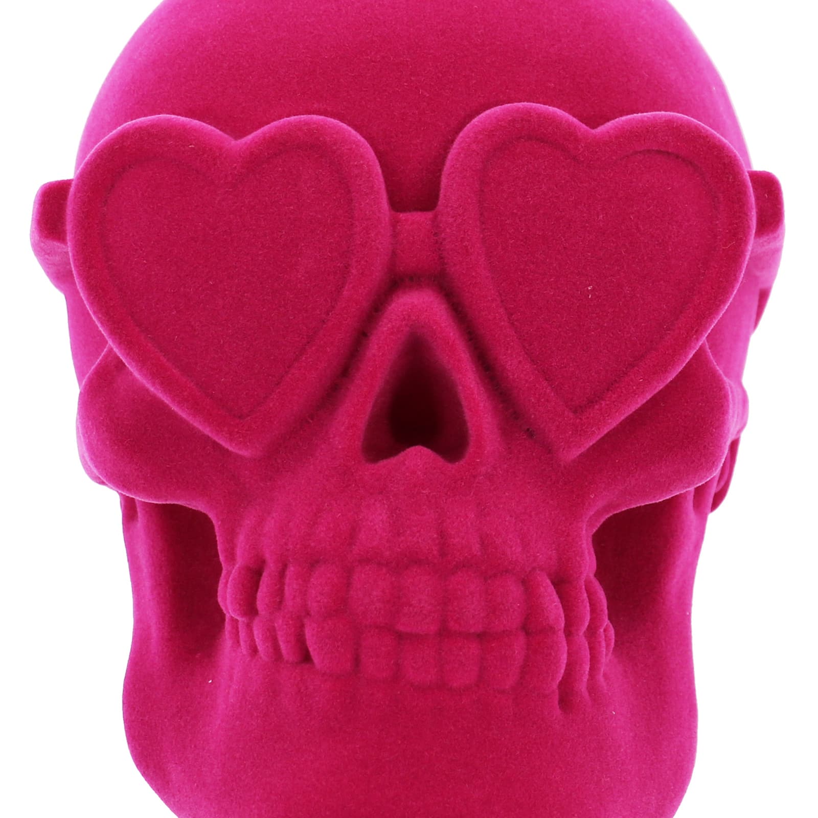 6.5&#x22; Hot Pink Flocked Skull Tabletop D&#xE9;cor by Ashland&#xAE;