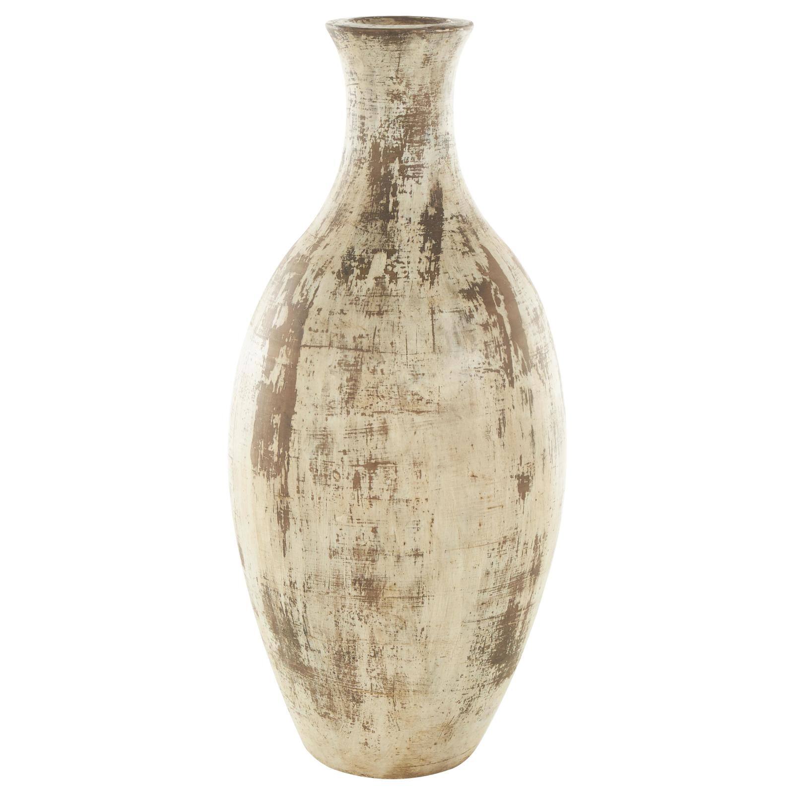 Brown Ceramic Antique Style Distressed Vase