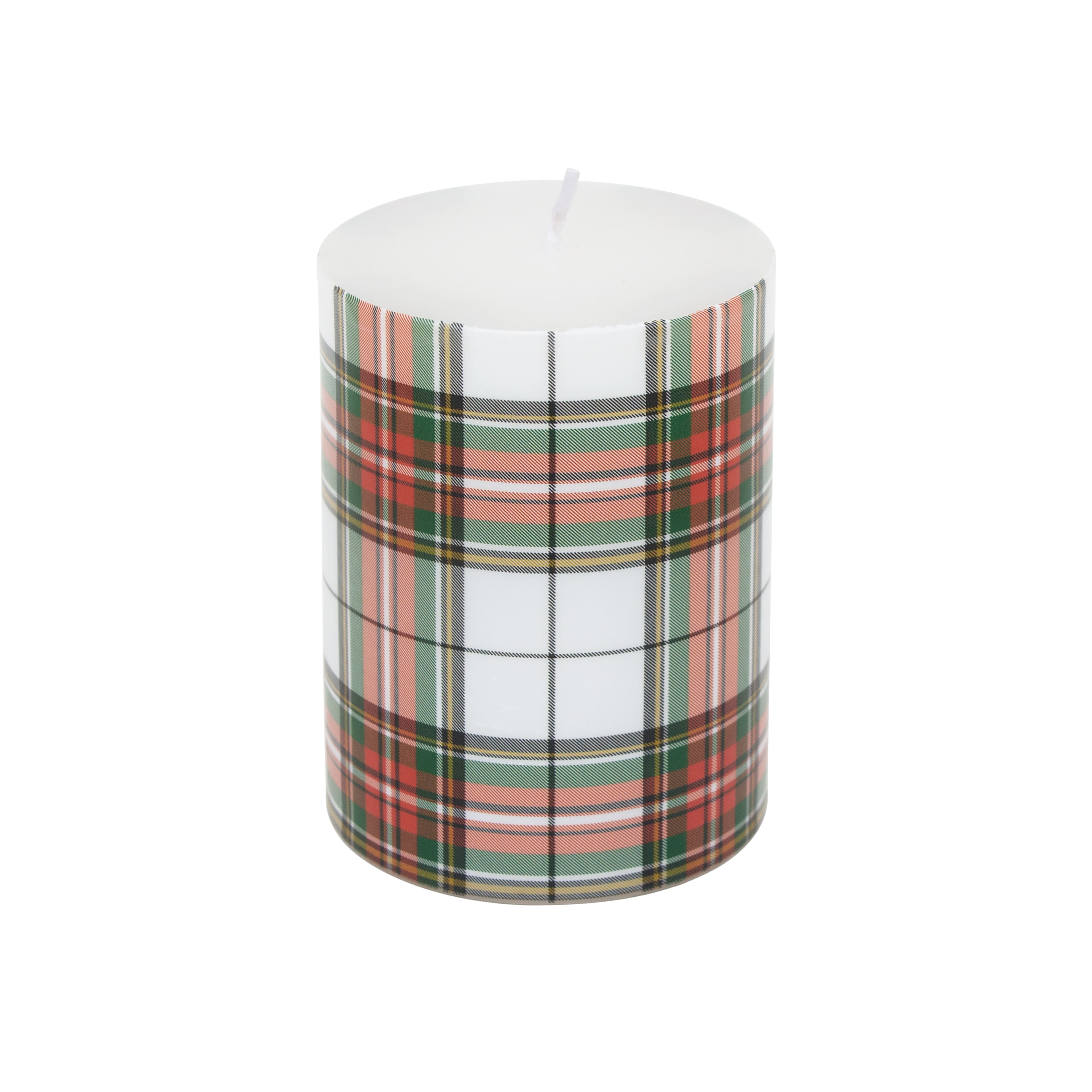 Red &#x26; Green Plaid Pillar Candle by Ashland&#xAE;
