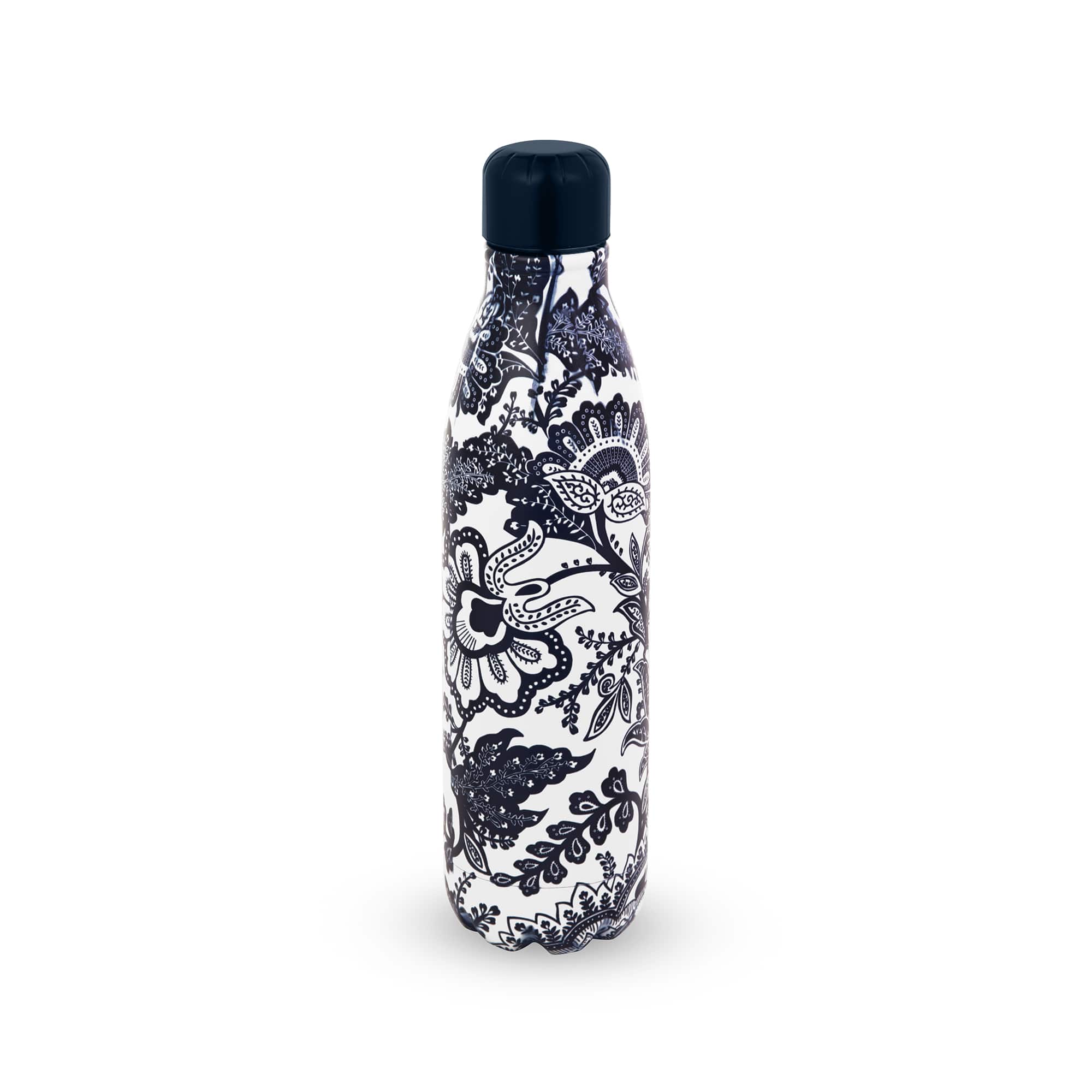 Vera Bradley&#xAE; 17oz. Java Navy White Stainless Steel Water Bottle