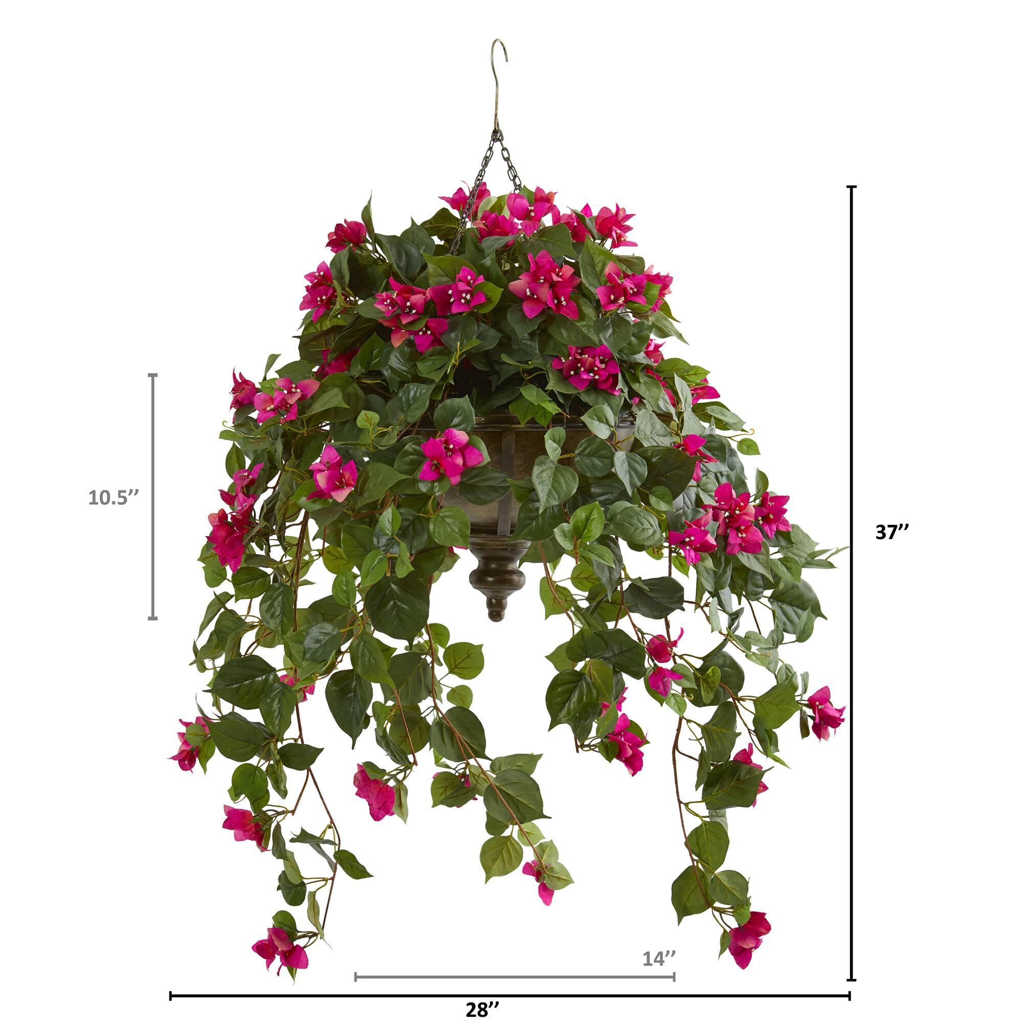 3ft. Pink Bougainvillea in Hanging Metal Bowl