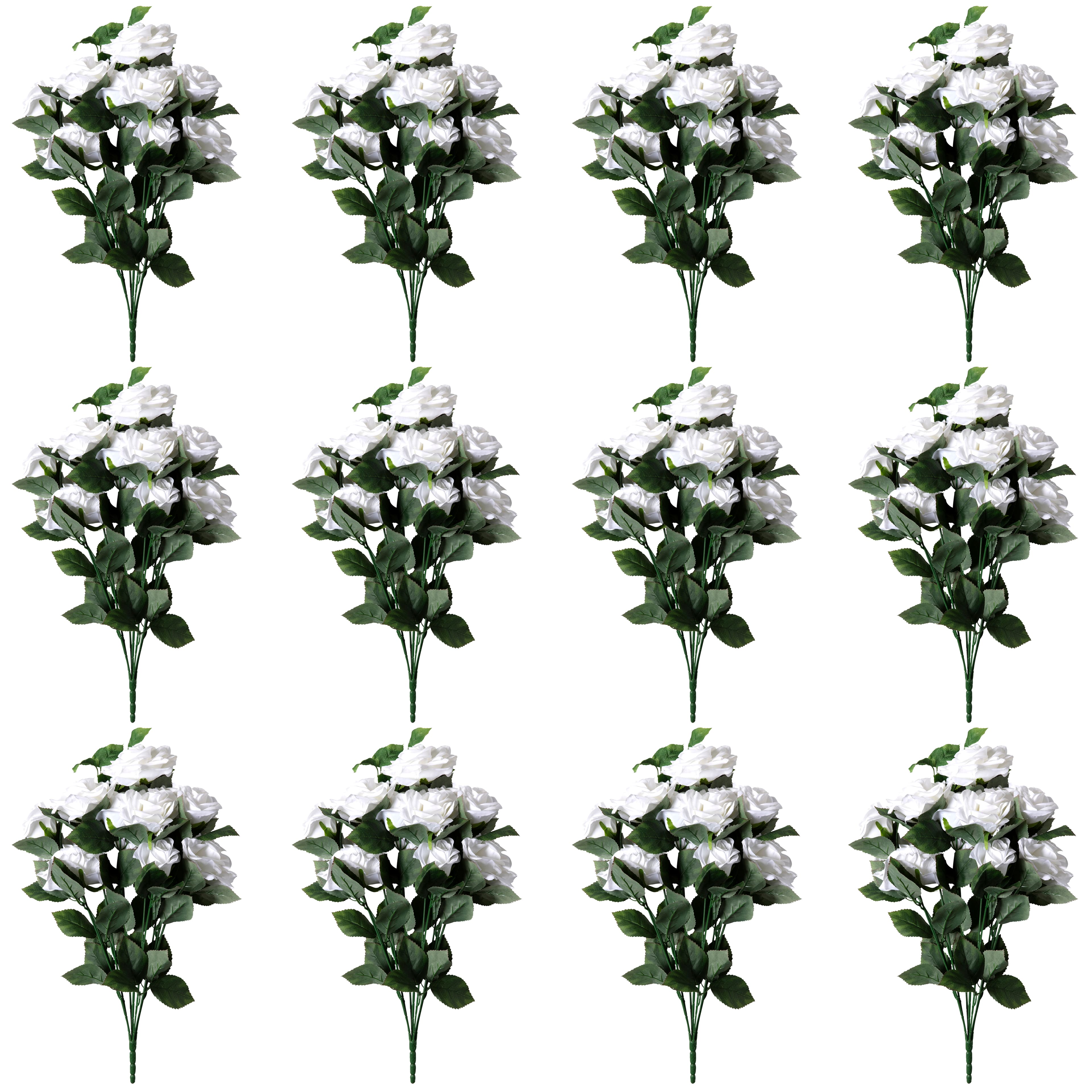 12 Pack: White Rose Bush by Ashland&#xAE;