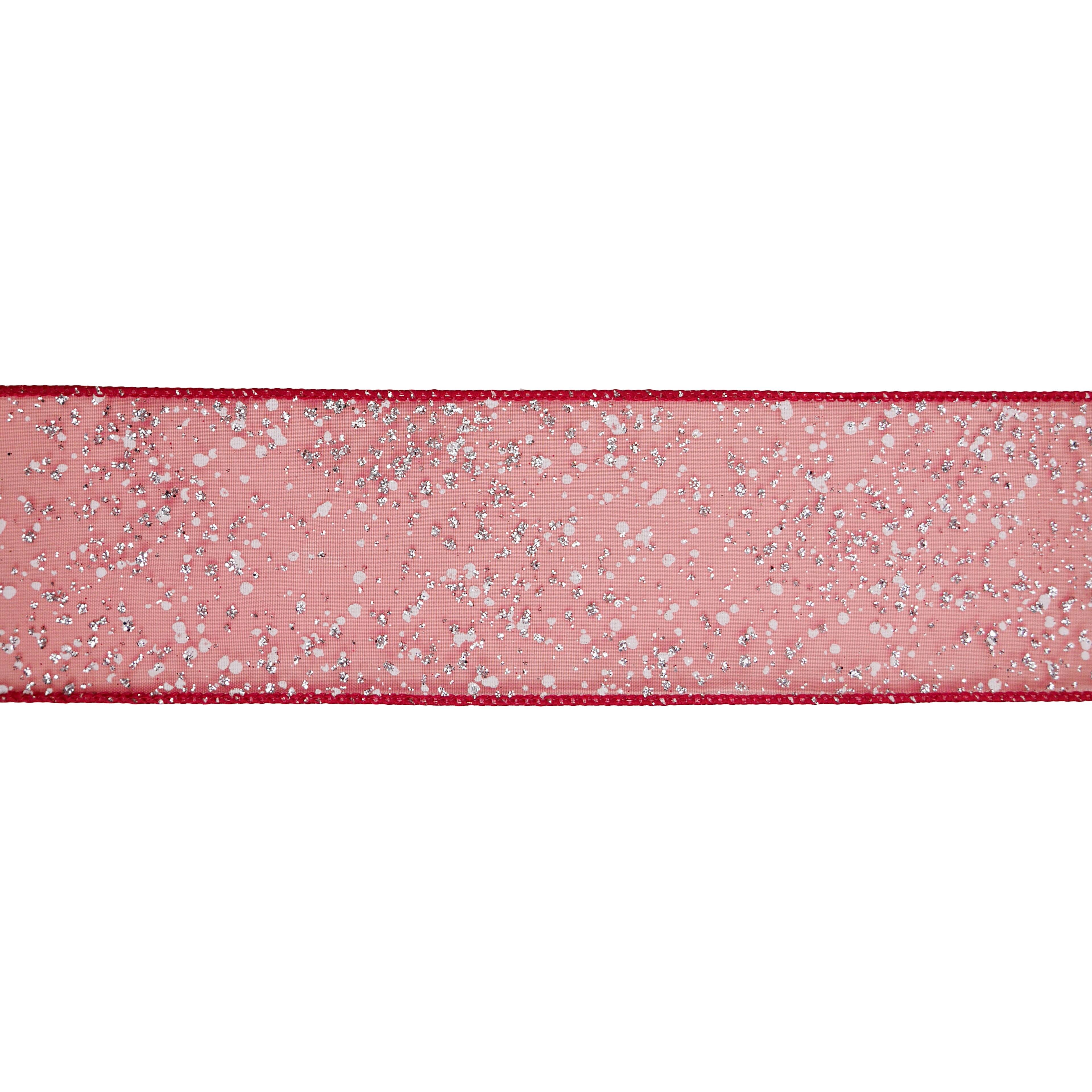 2.5" x 20ft. Red Sugar Wired Sheer Ribbon by Celebrate It®