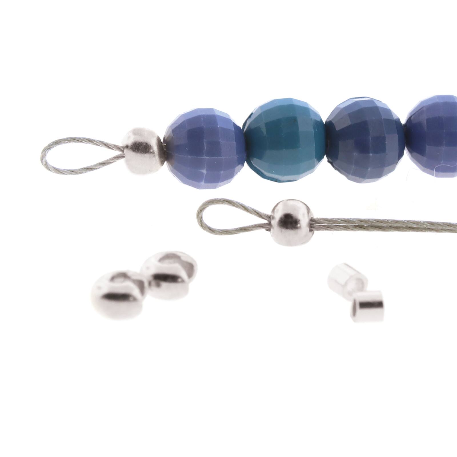 The Beadsmith® Silver Plated Crimp Tubes & Crimp Covers Set