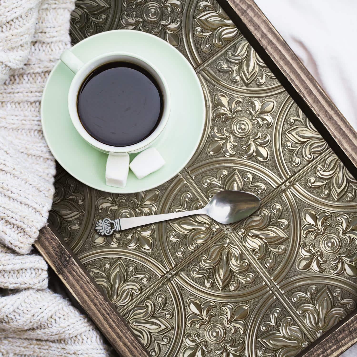 Gold Tin Peel & Stick Tile Backsplash StickTiles