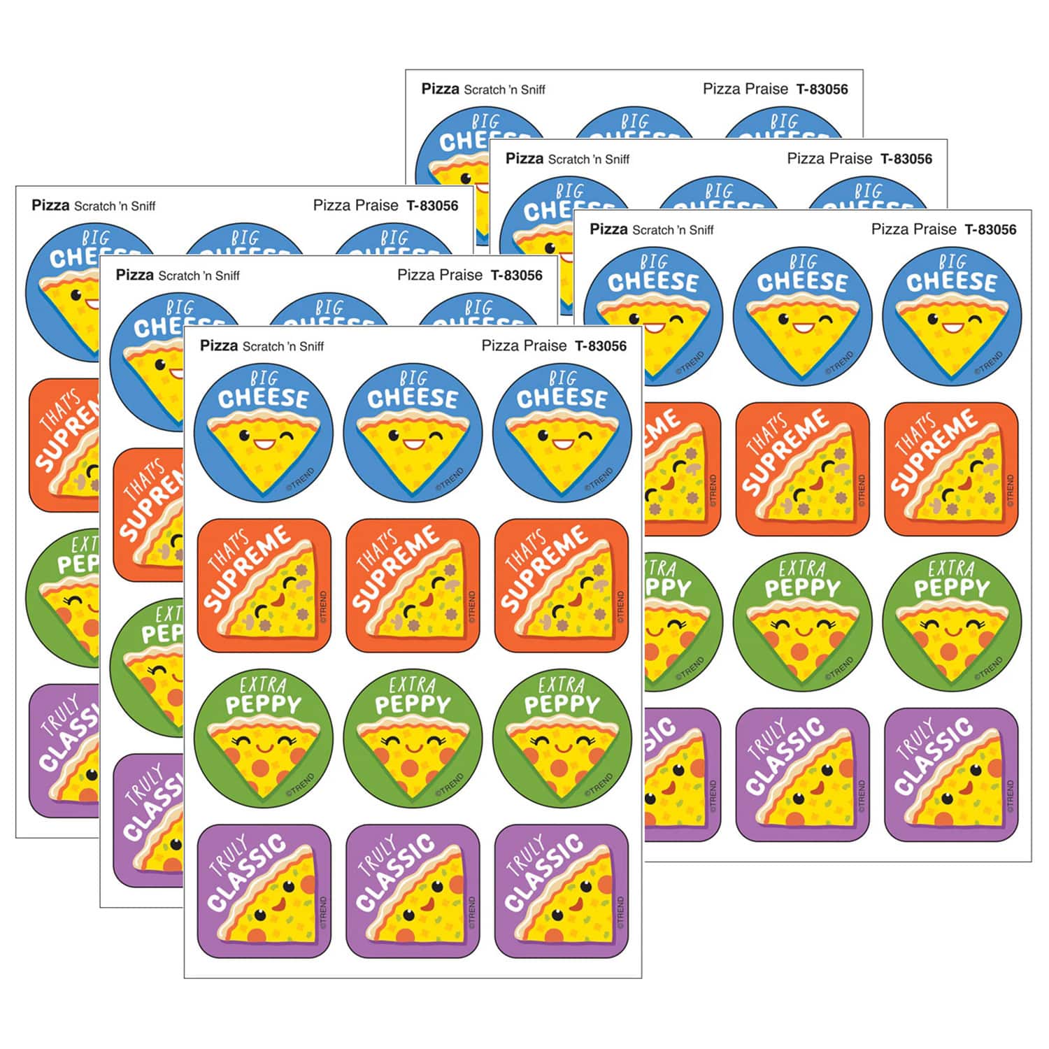 TREND Enterprises® Pizza Praise, Pizza Scent Scratch 'n Sniff Stinky Stickers®, 48 Per Pack, 6 Packs total of 288