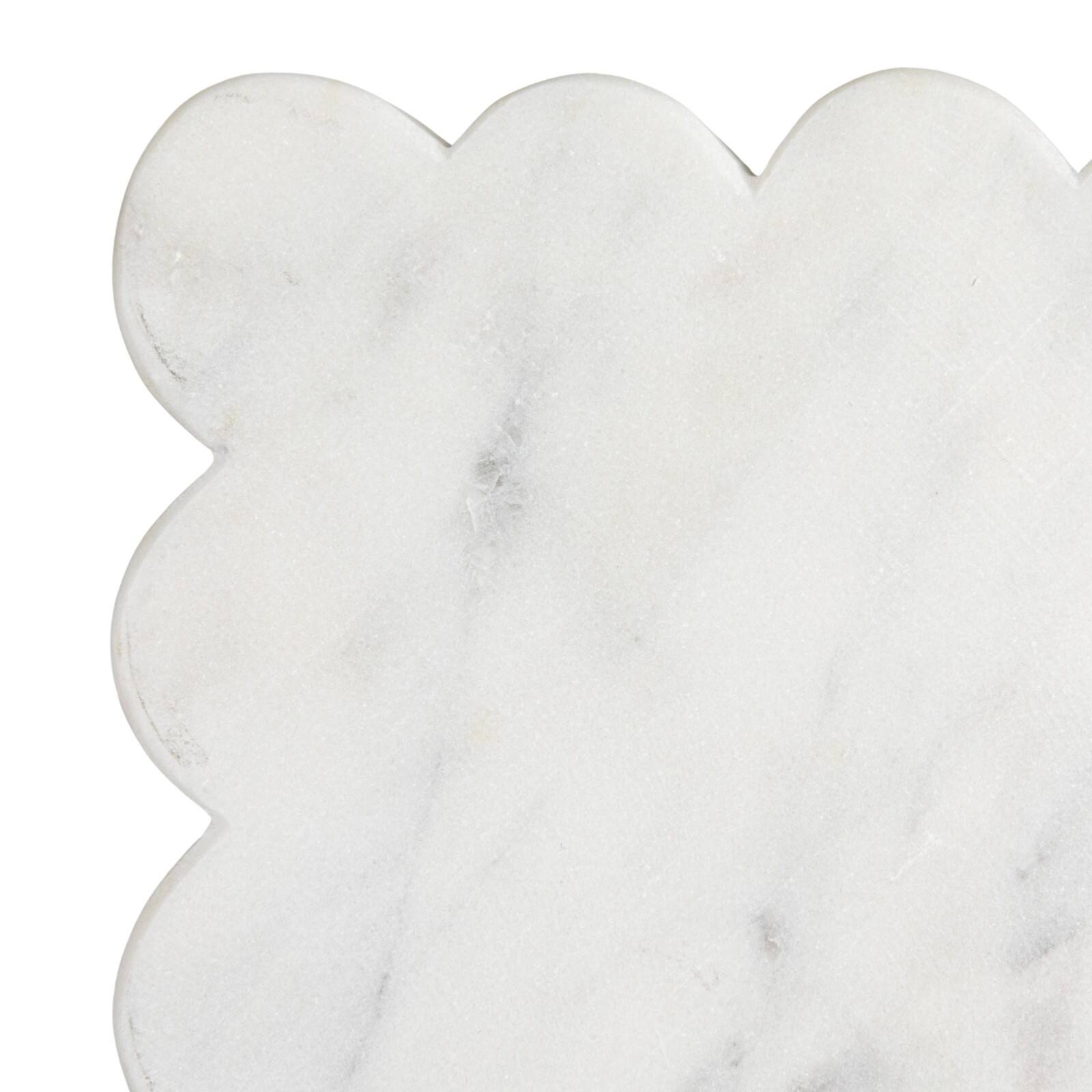 Hello Honey® 14" White Marble Cheese Board with Scalloped Edge