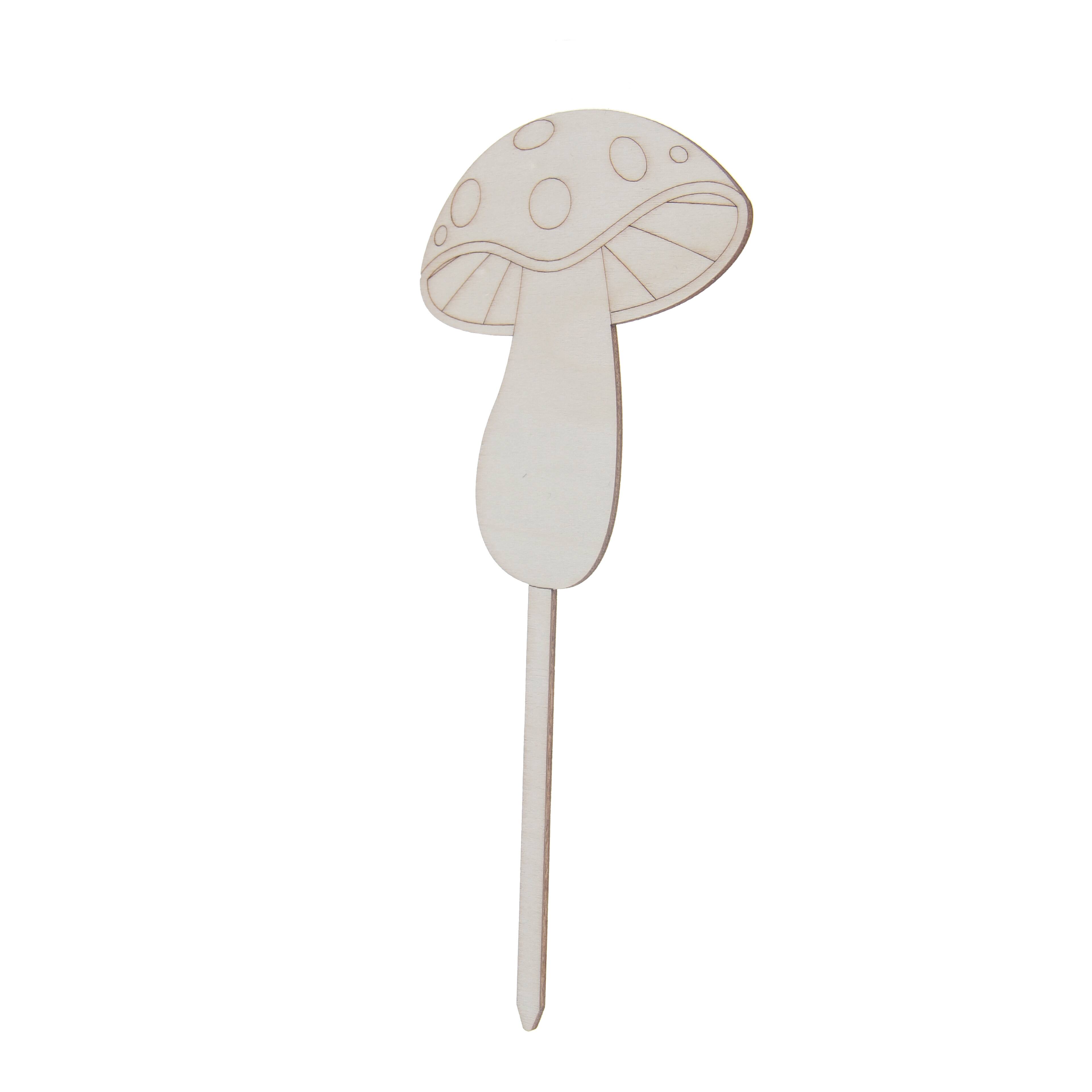 Tige de champignon ornemental en bois &#xE0; d&#xE9;corer soi-m&#xEA;me de 19,7&#xA0;cm de Make Market