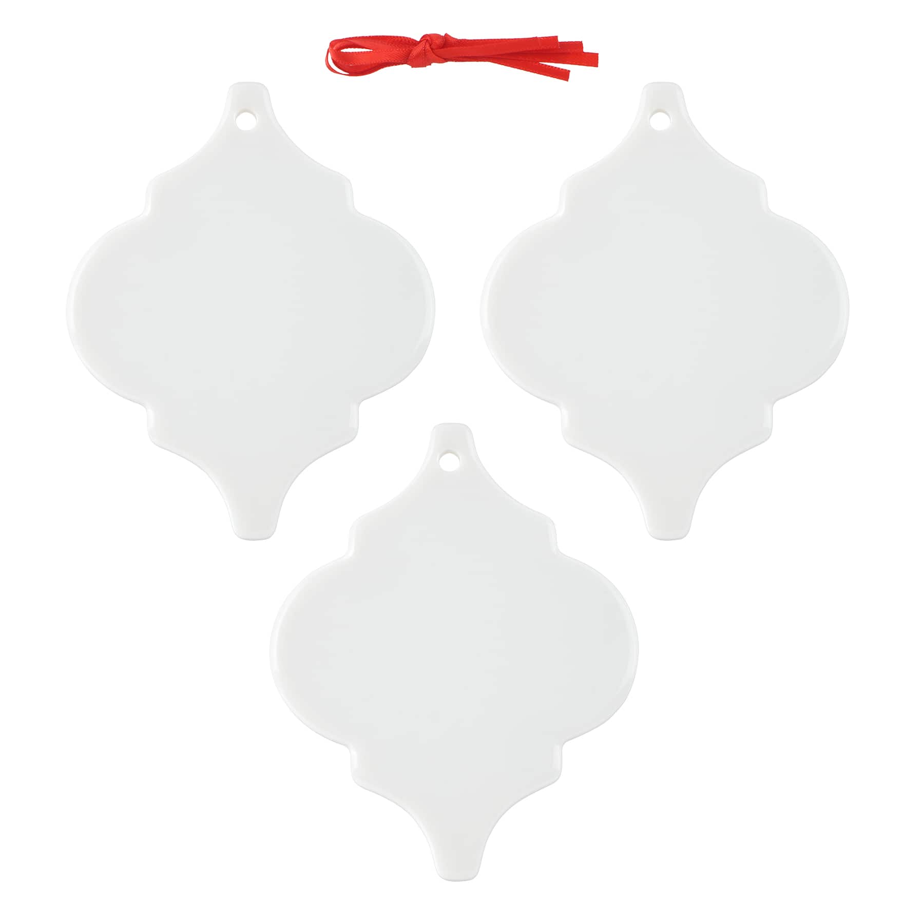 4&#x22; Arabesque Ceramic Sublimation Ornaments, 3ct. by Make Market&#xAE;
