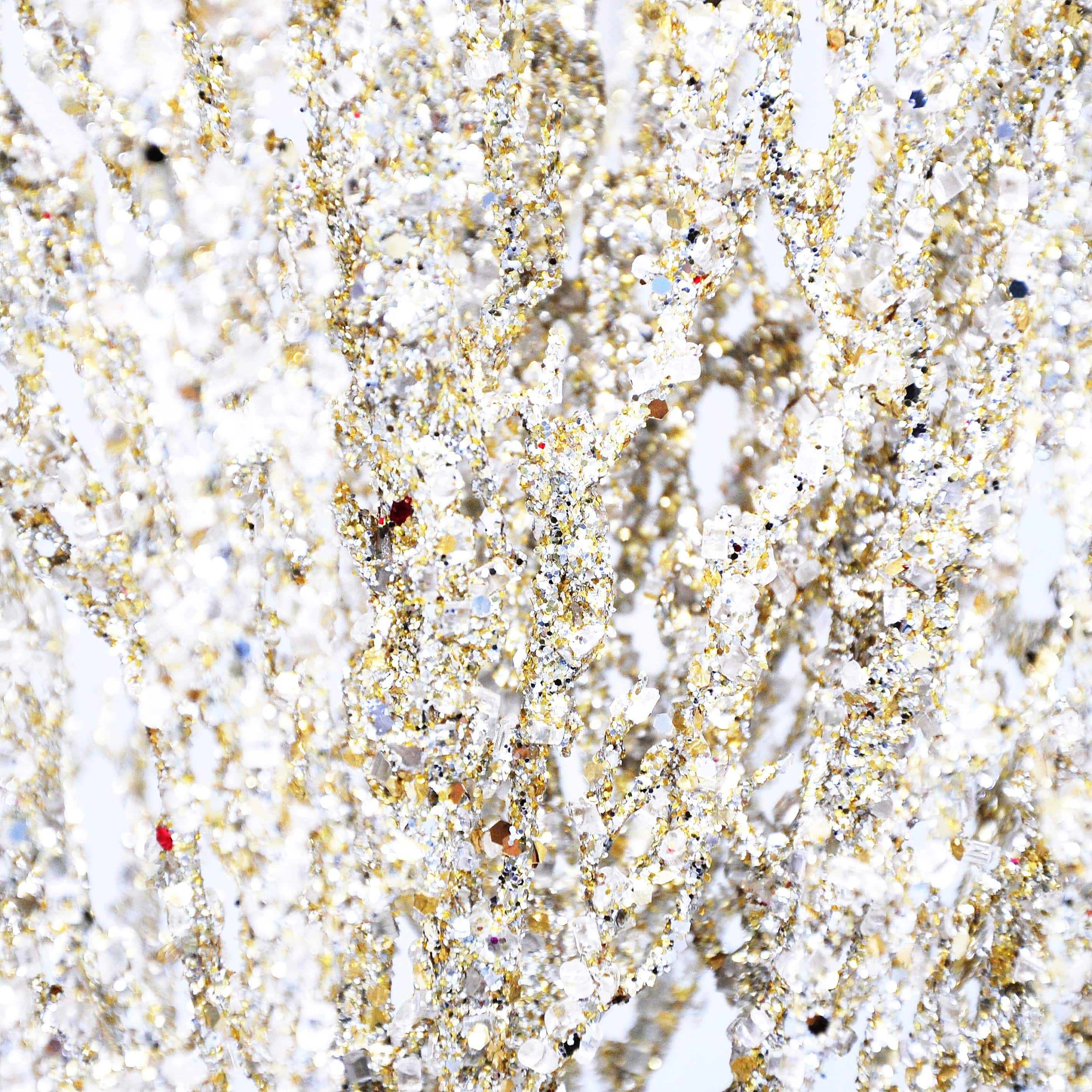 26&#x22; Champagne Glitter Iced Branch Bush by Ashland&#xAE;