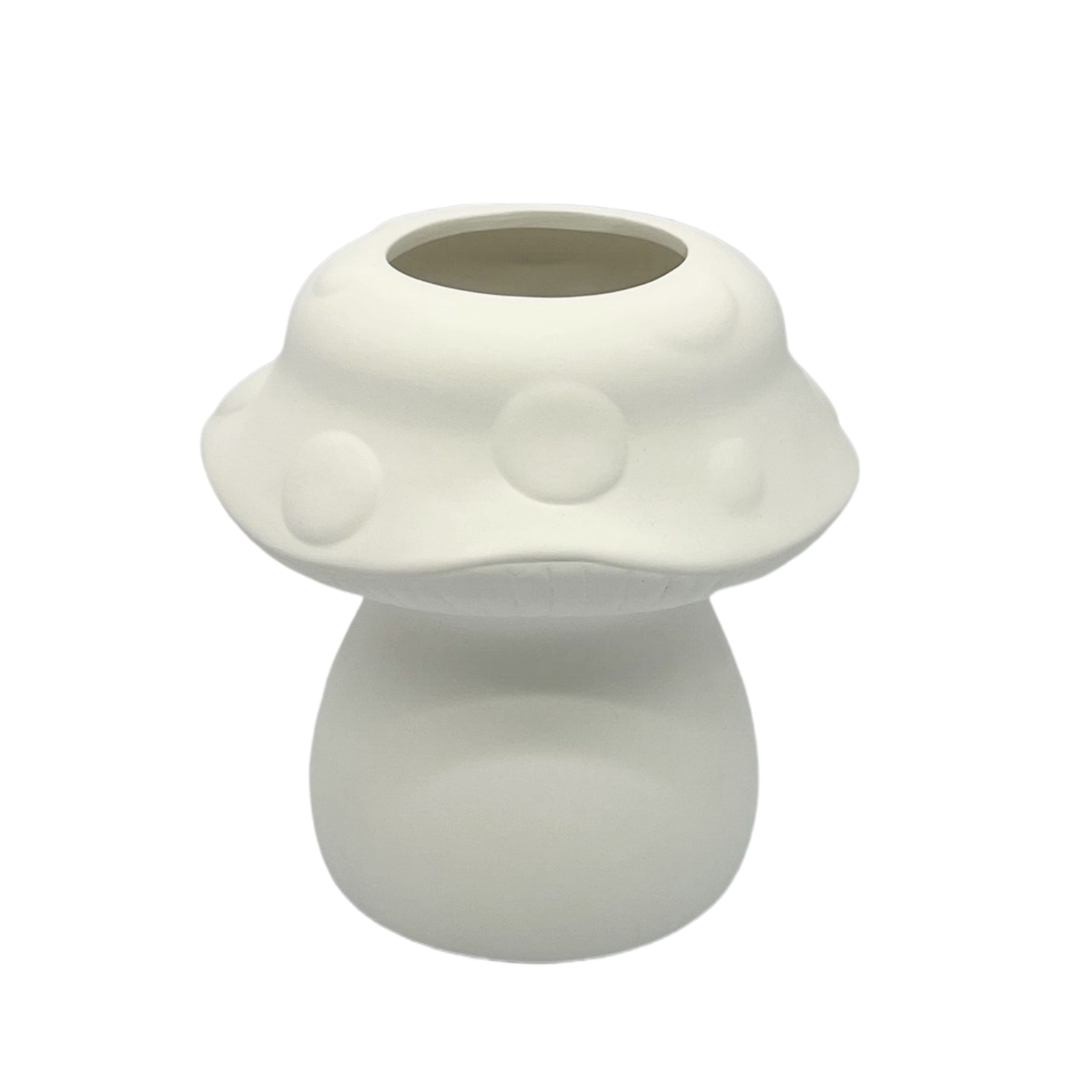 6.75&#x22; Mushroom-Shaped DIY Ceramic Planter by Make Market&#xAE;