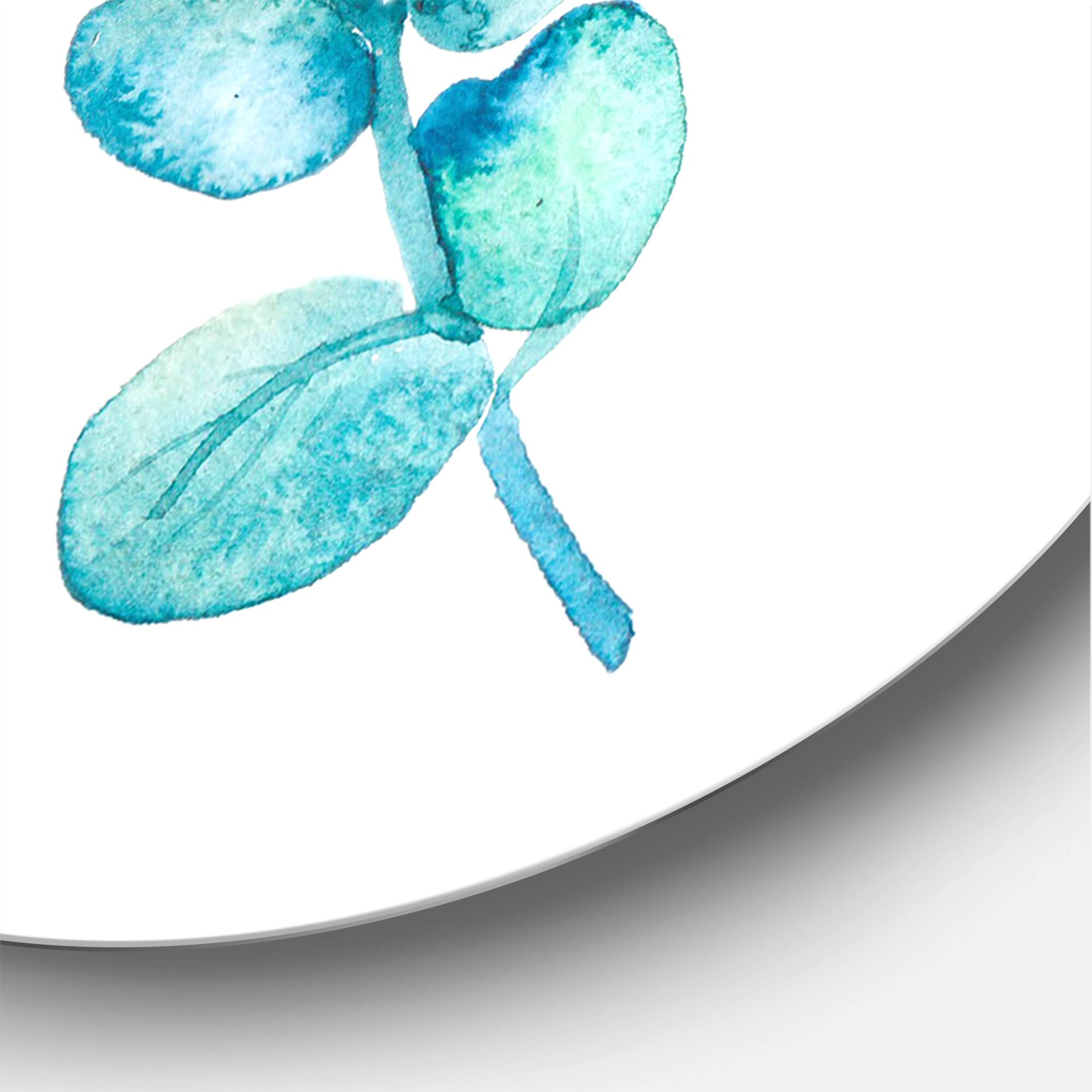 Designart - Eucalyptus Leaves and Succulents - Traditional Metal Circle Wall Art