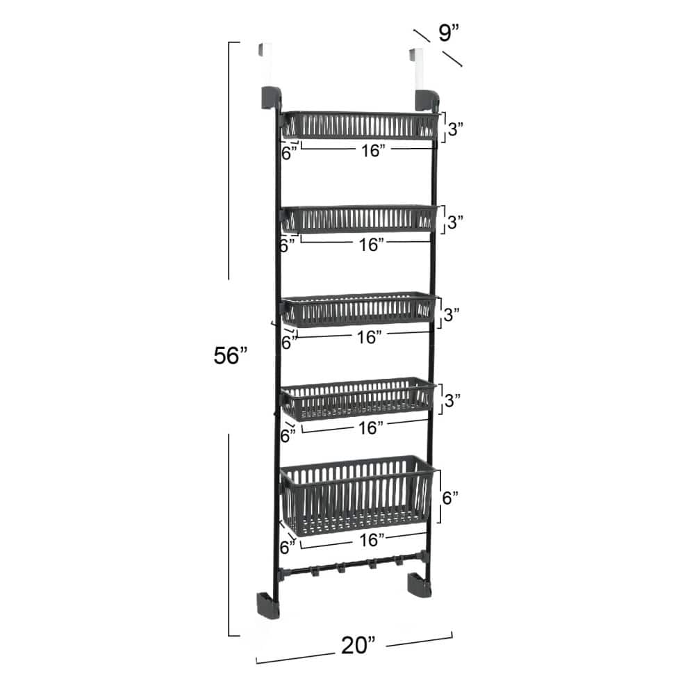 Household Essentials Over the Door Basket Storage Rack