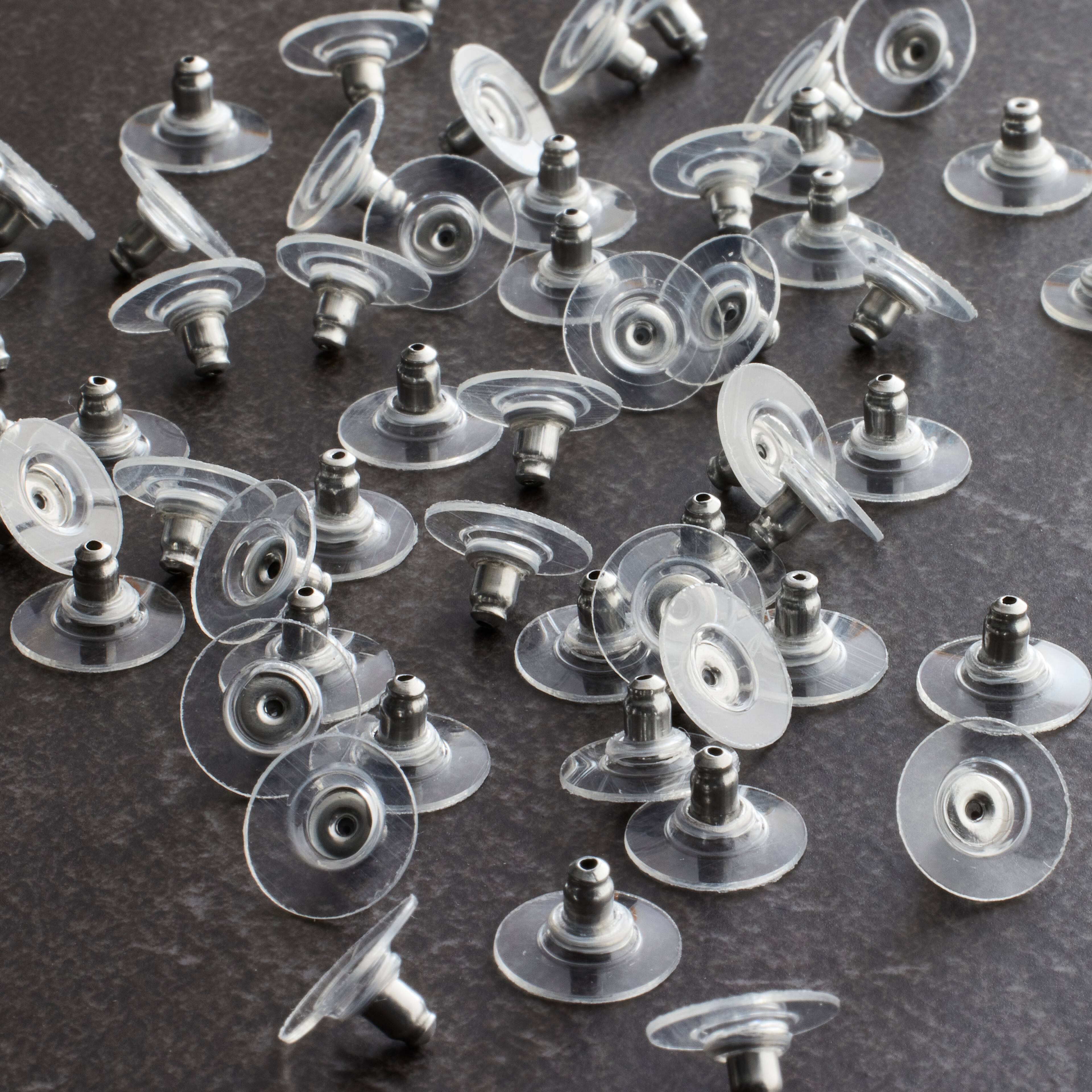 12 Packs: 60 ct. (720 total) Rhodium Earring Back Disks by Bead Landing™